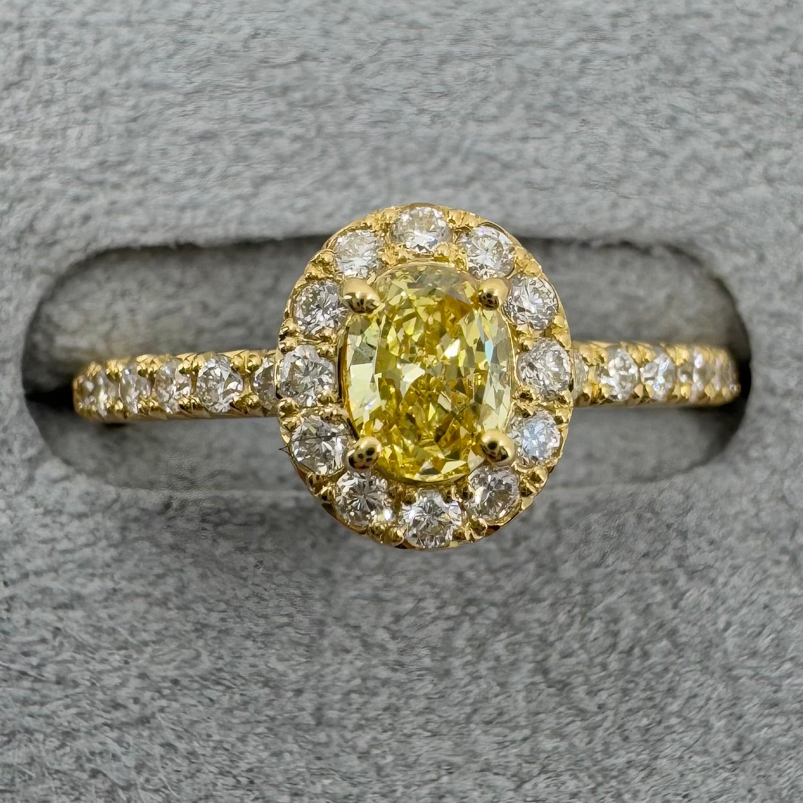 27［一点物/オルコス］リング イエローダイヤ 0.3ct OV K18YG