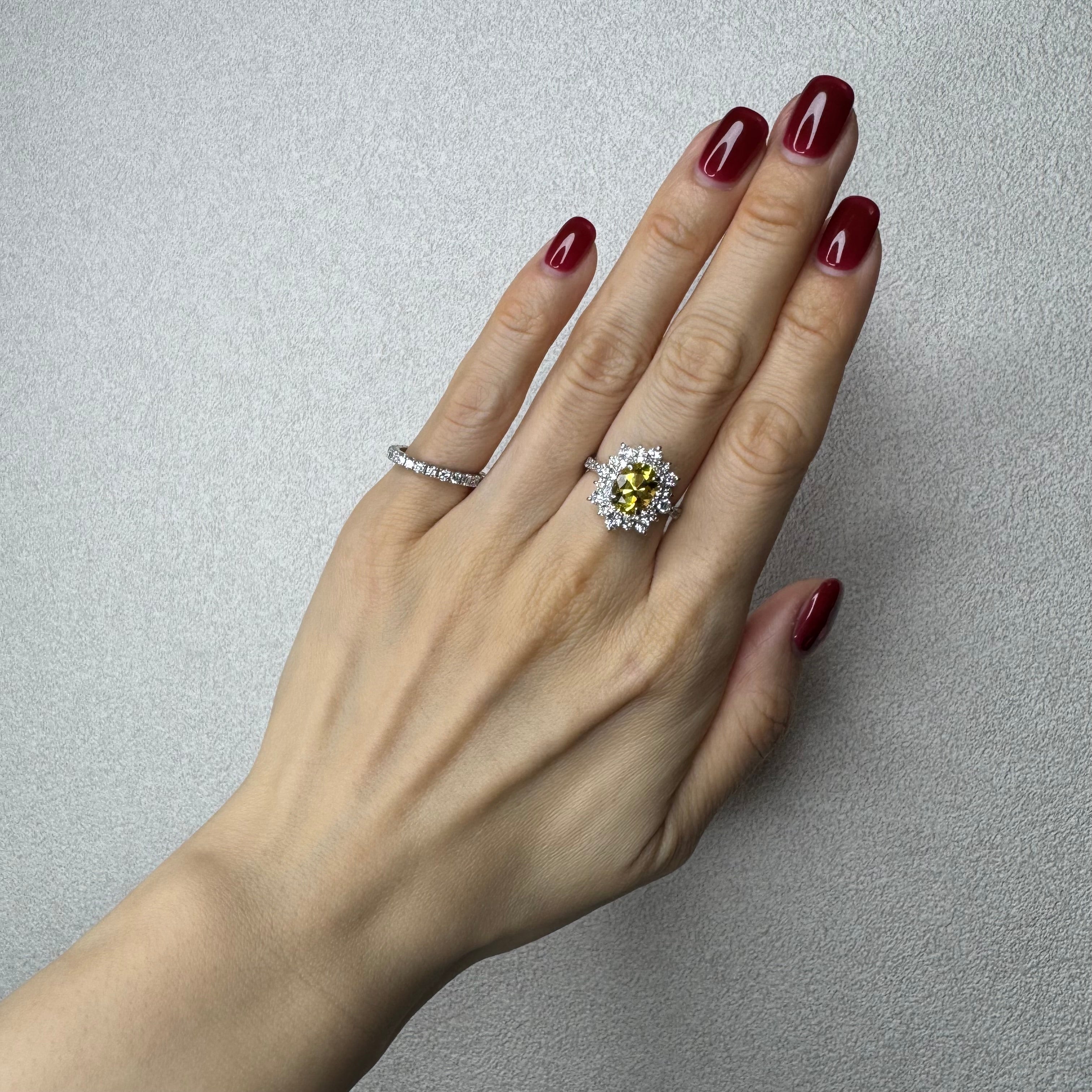 33［一点物］リング イエローベリル 1.8ct前後 OV PT