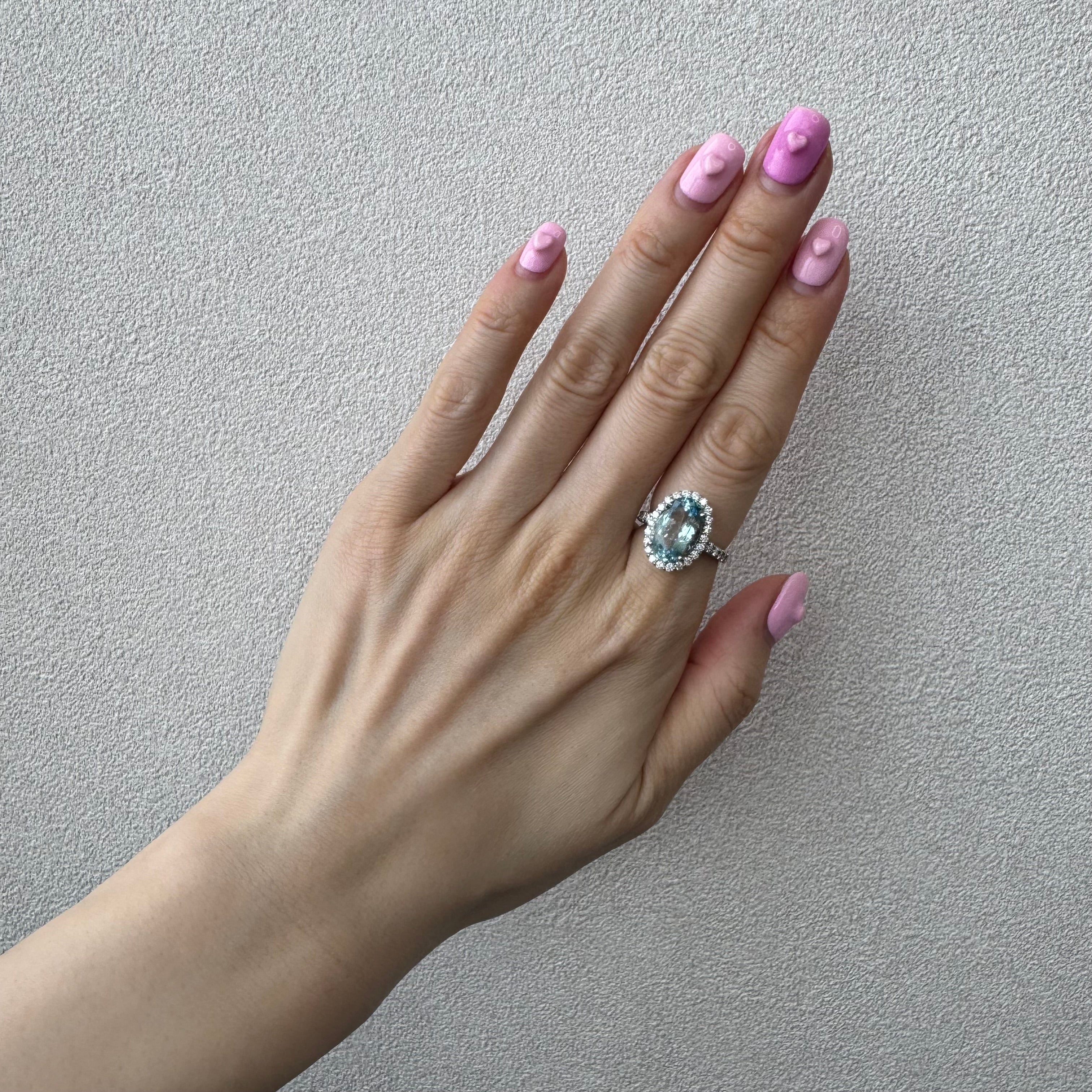 ［カリソン］リング アクアマリン 4ct前後 OV