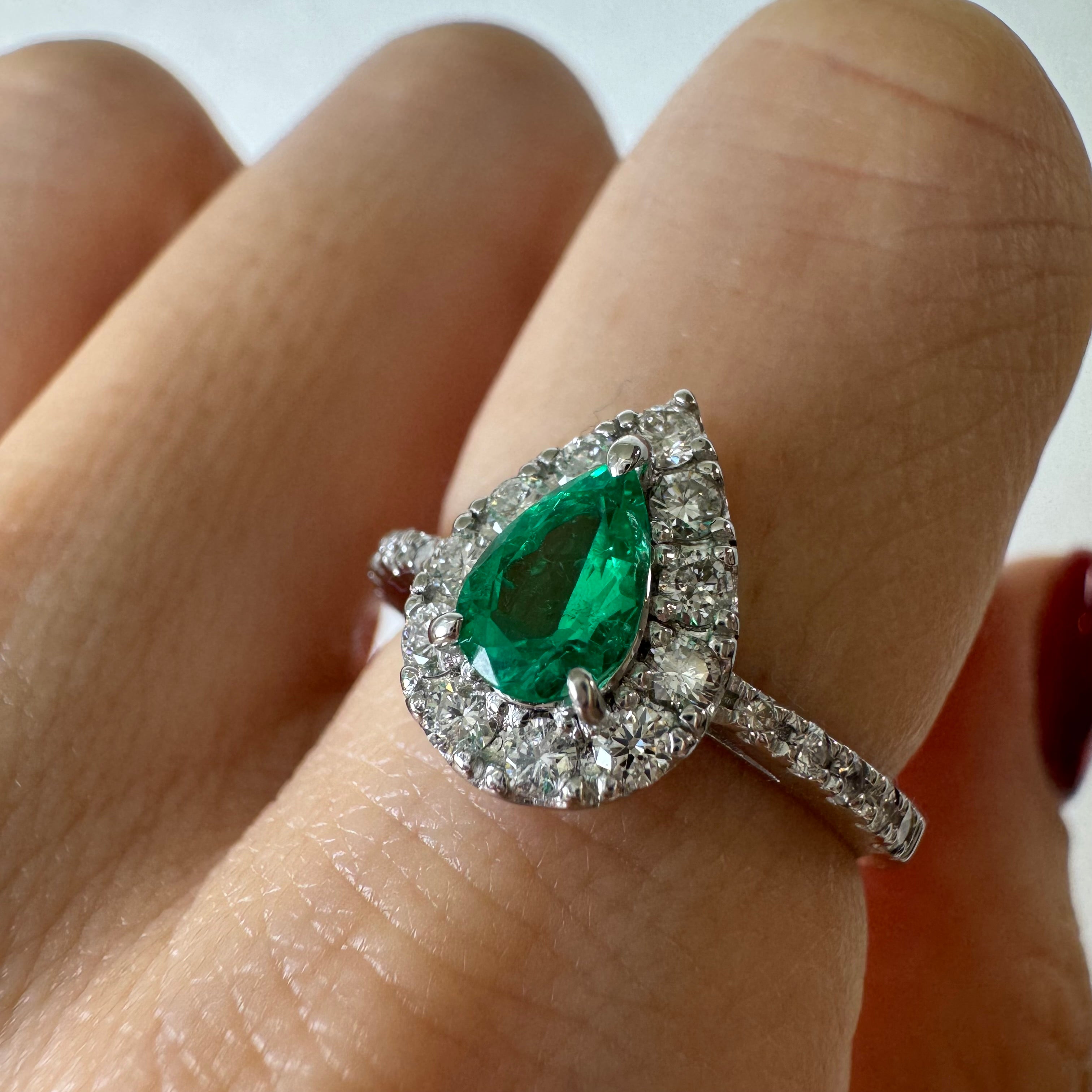 48［一点物］リング エメラルド 0.4ct前後 PS PT