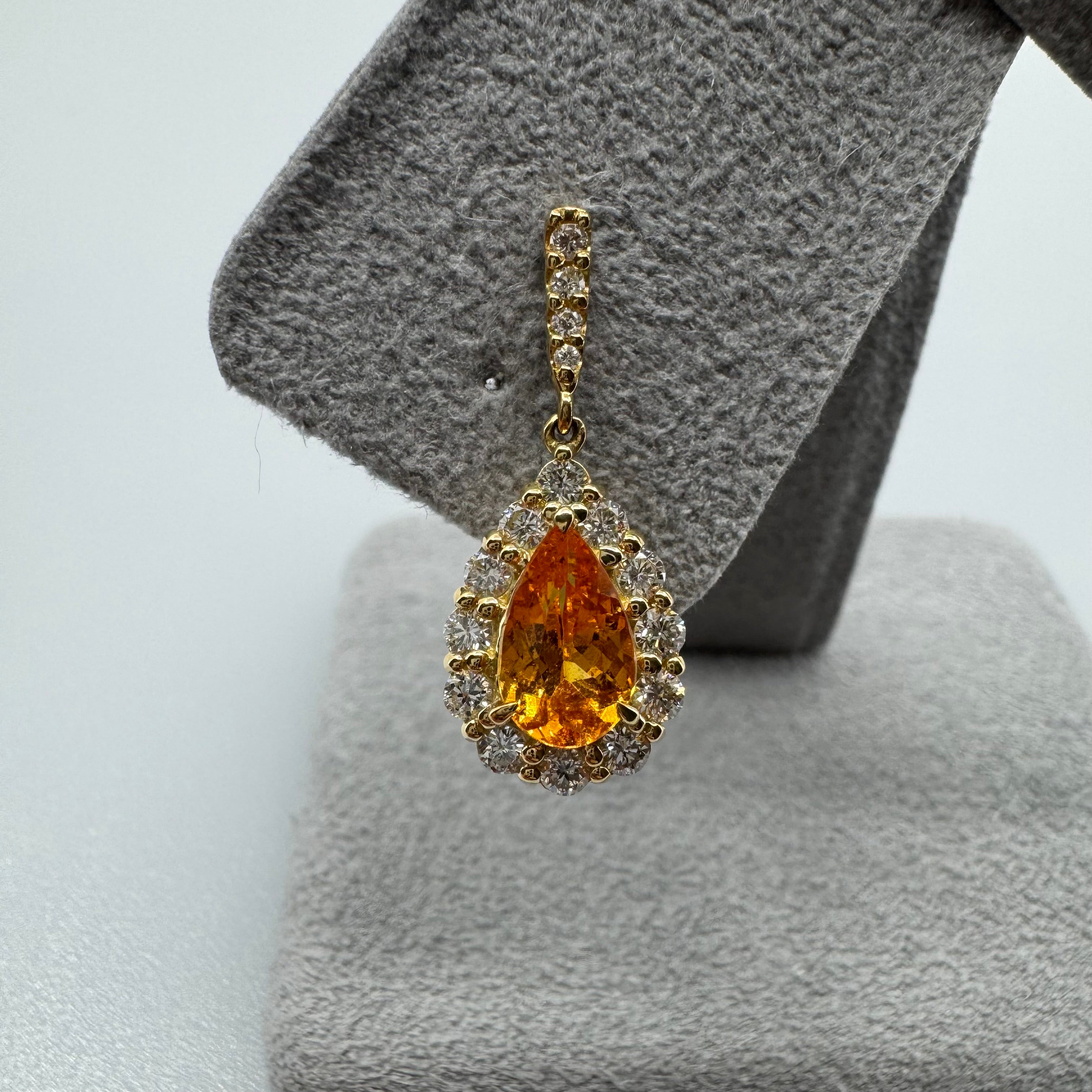428［一点物］ピアス マンダリンガーネット 1.7ct PS