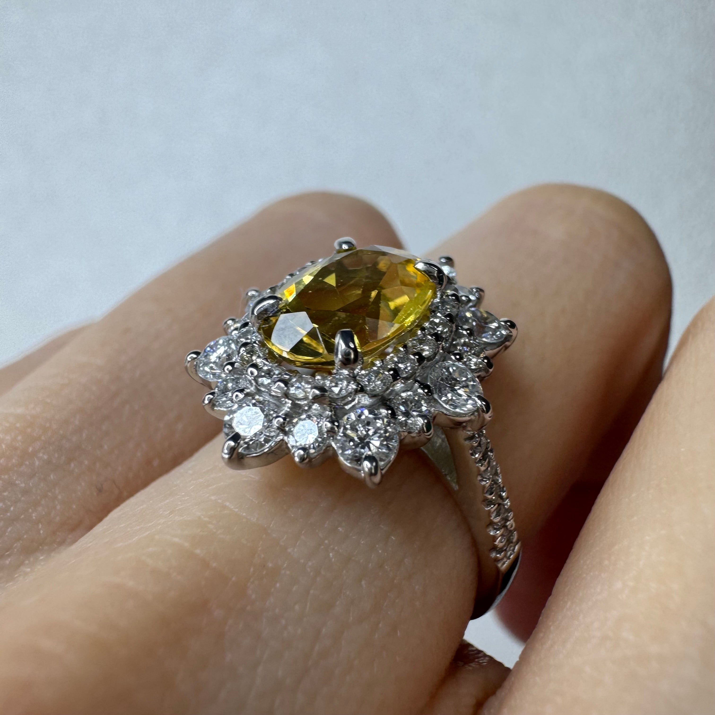 33［一点物］リング イエローベリル 1.8ct前後 OV PT