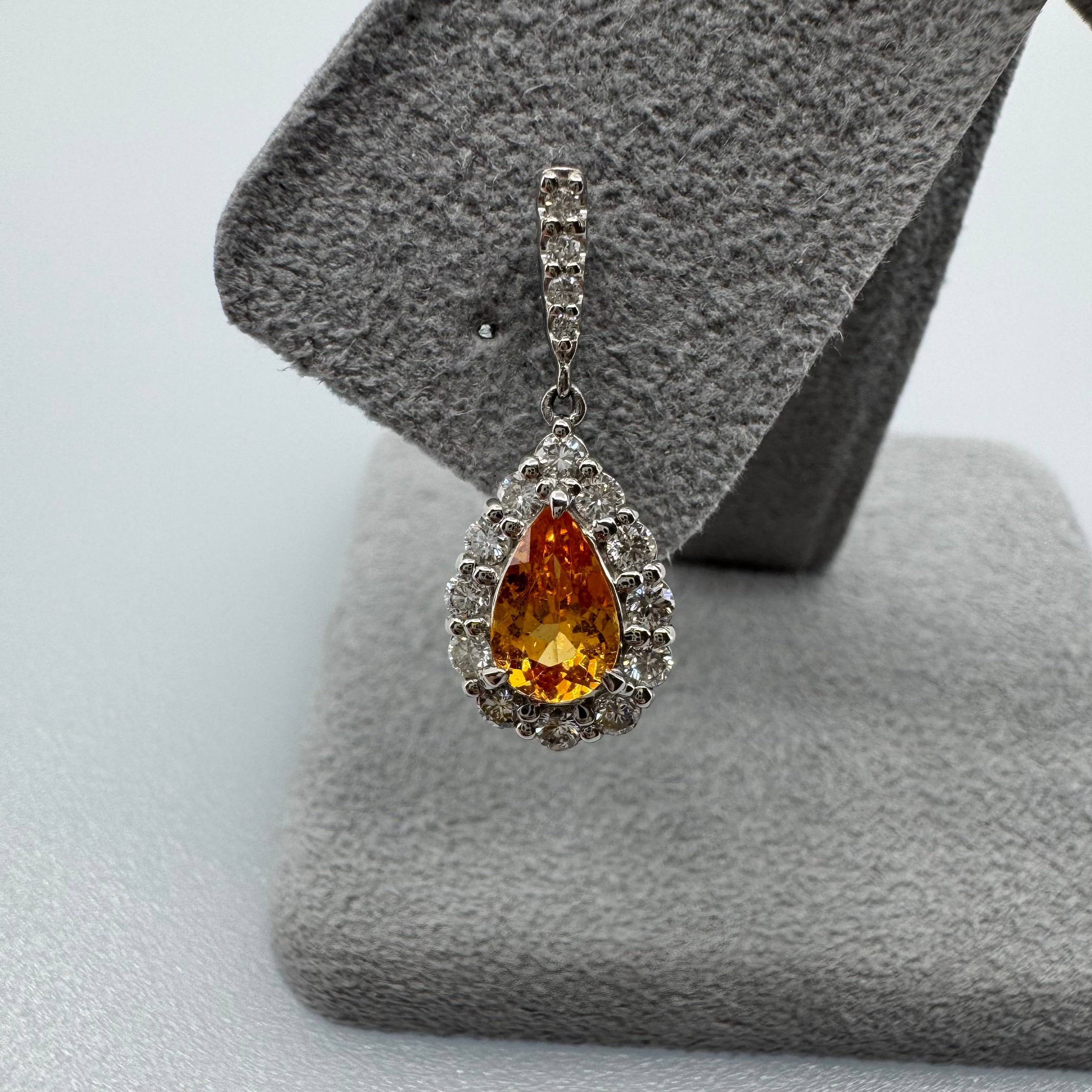 428［一点物］ピアス マンダリンガーネット 1.7ct PS