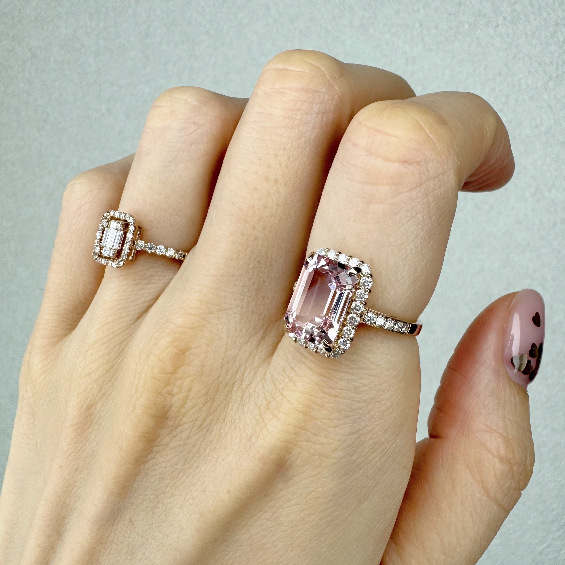 148［一点物］リング  モルガナイト 3.4ct OV PG