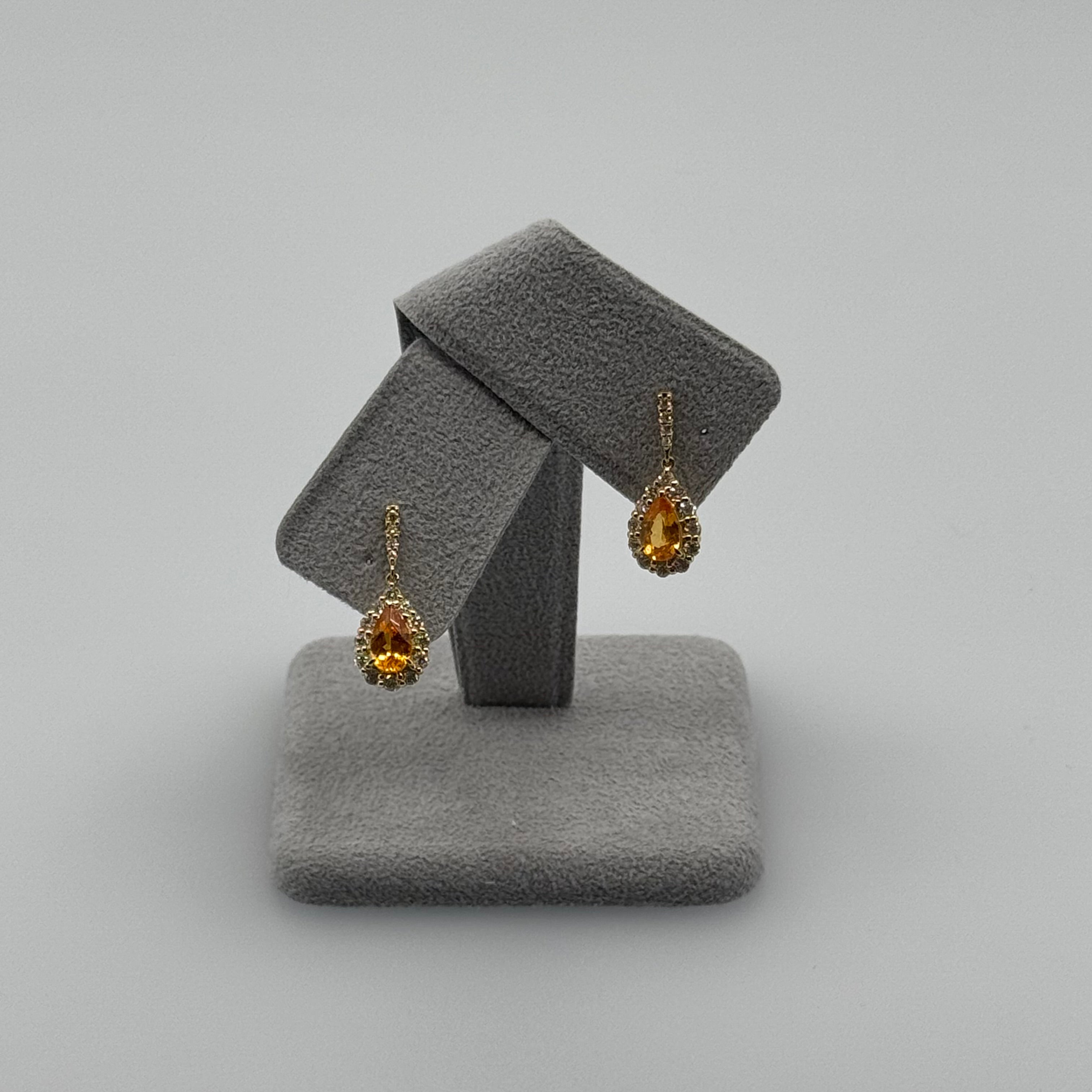 428［一点物］ピアス マンダリンガーネット 1.7ct PS