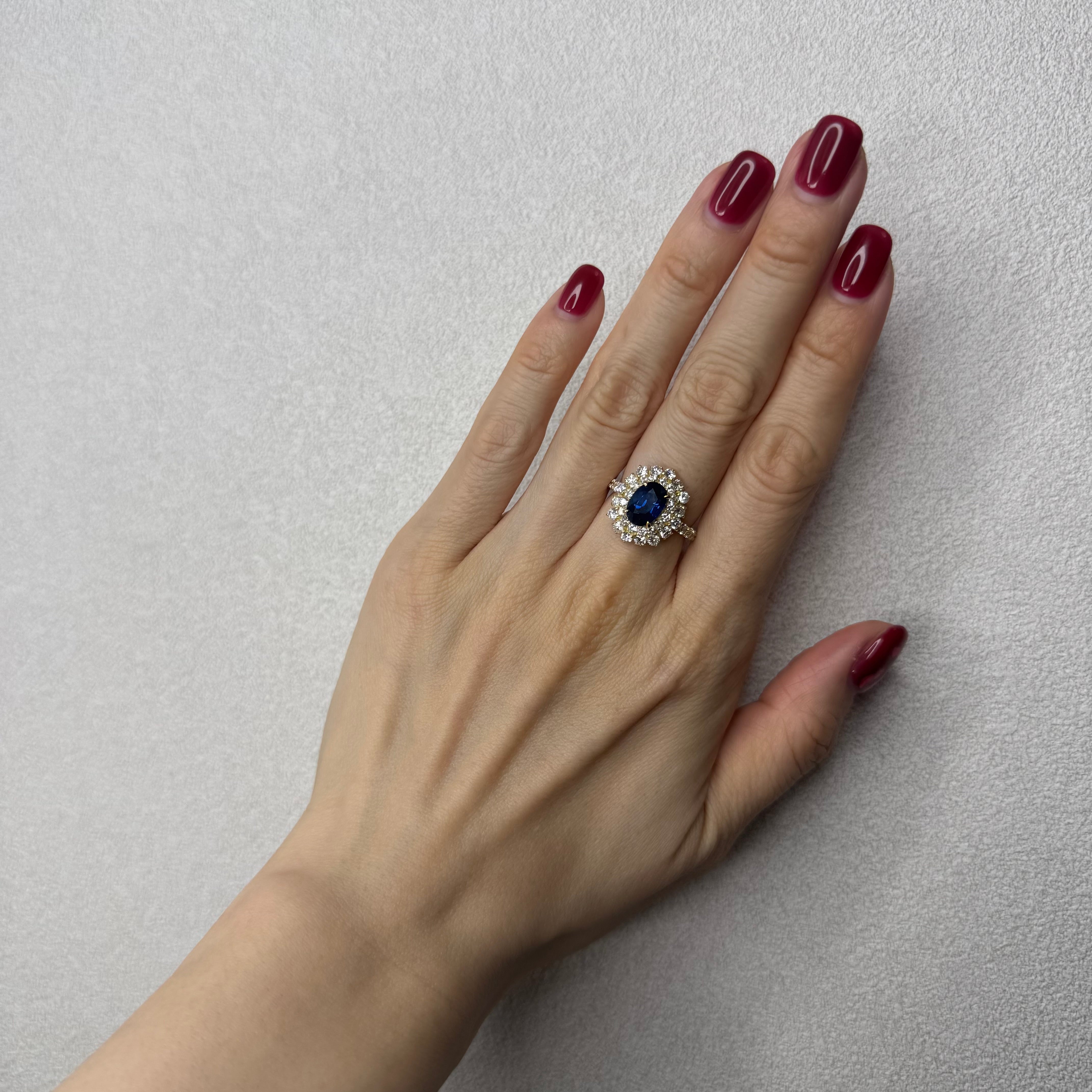 121［一点物］リング ブルーサファイア 2.2ct OV PT/YG