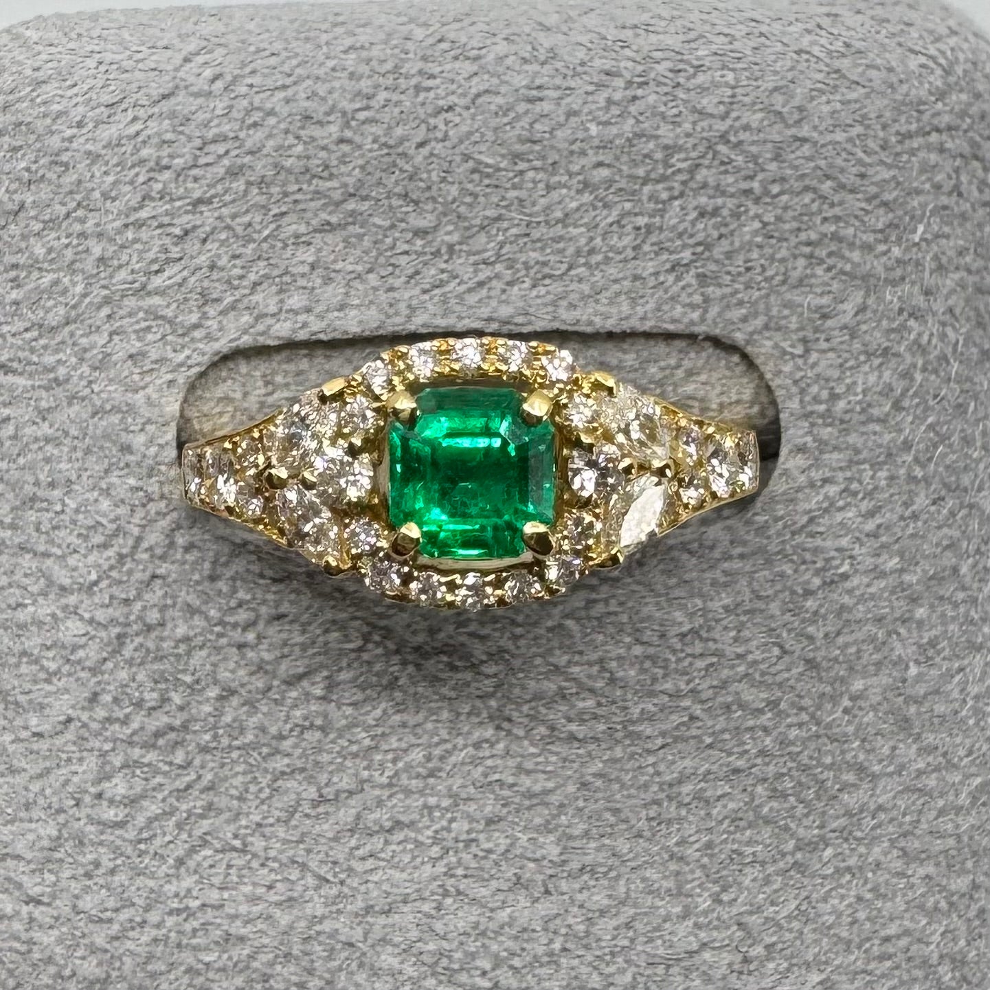 10［一点物］リング エメラルド 0.5ct前後 SQ K18YG