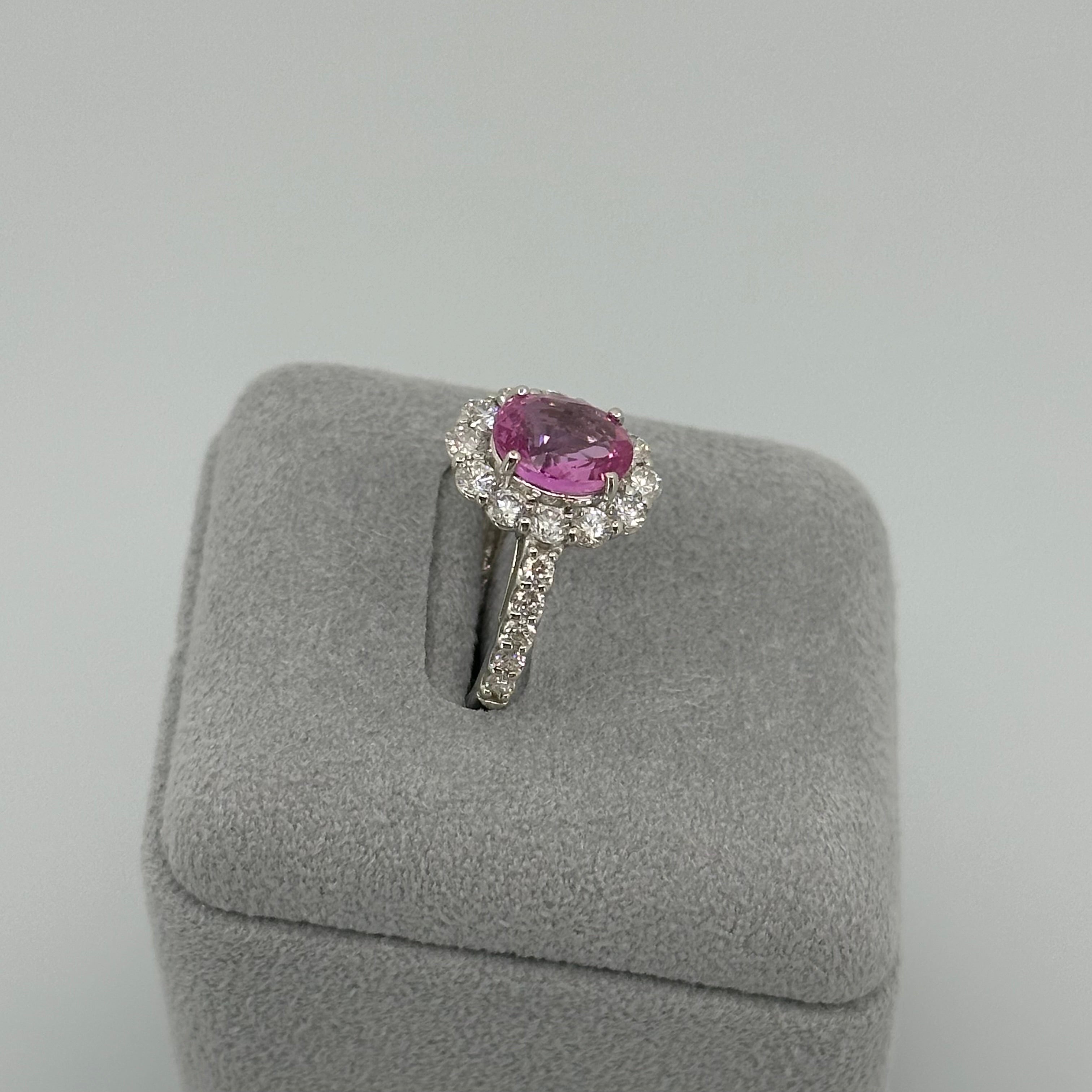 ［一点物］キャサリン妃巻き リング ピンクサファイア 2.5ct OV  PT