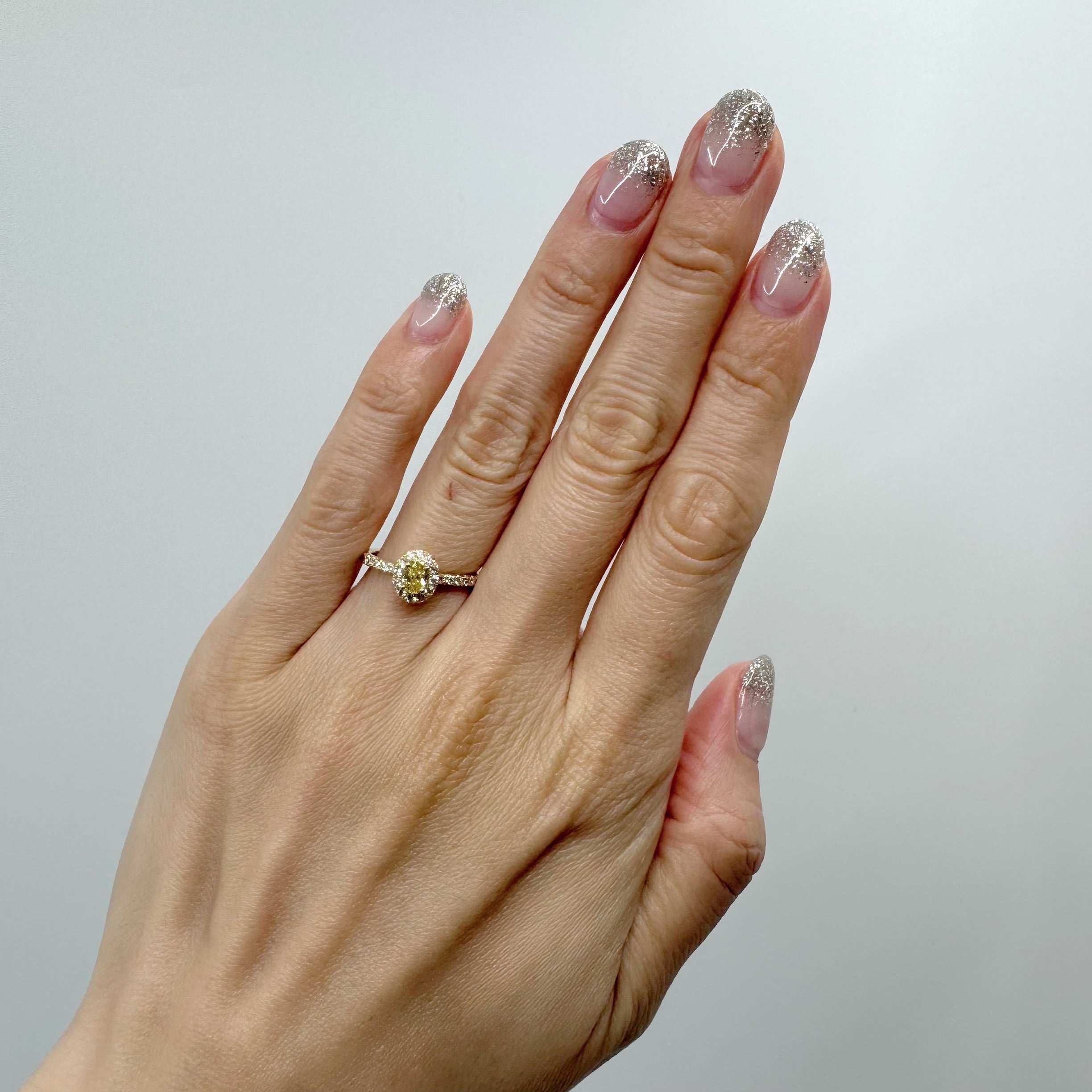 27［一点物/オルコス］リング イエローダイヤ 0.3ct OV K18YG