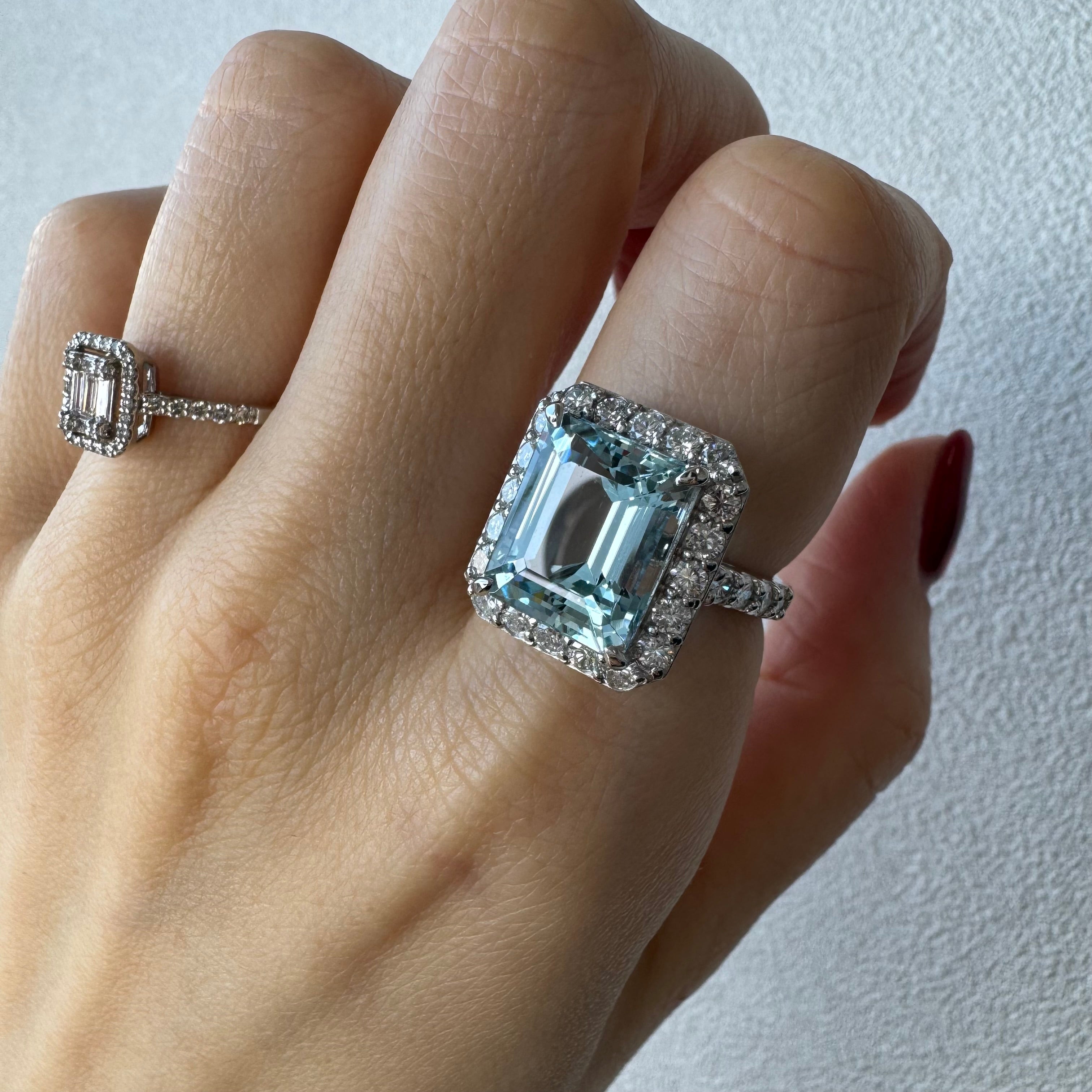 178［一点物］リング アクアマリン 6.6ct SQ PT