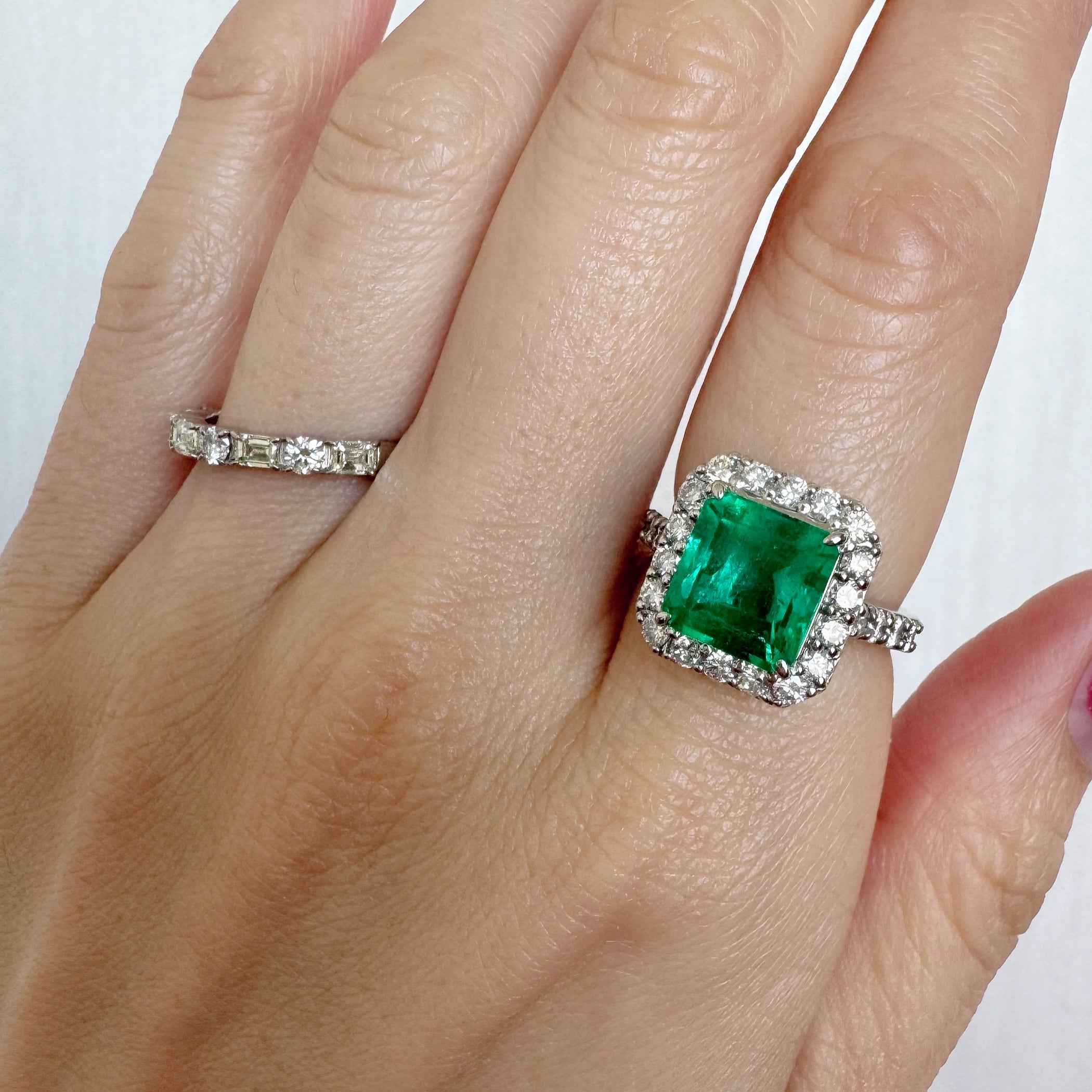 69［一点物］リング エメラルド 3ct SQ PT