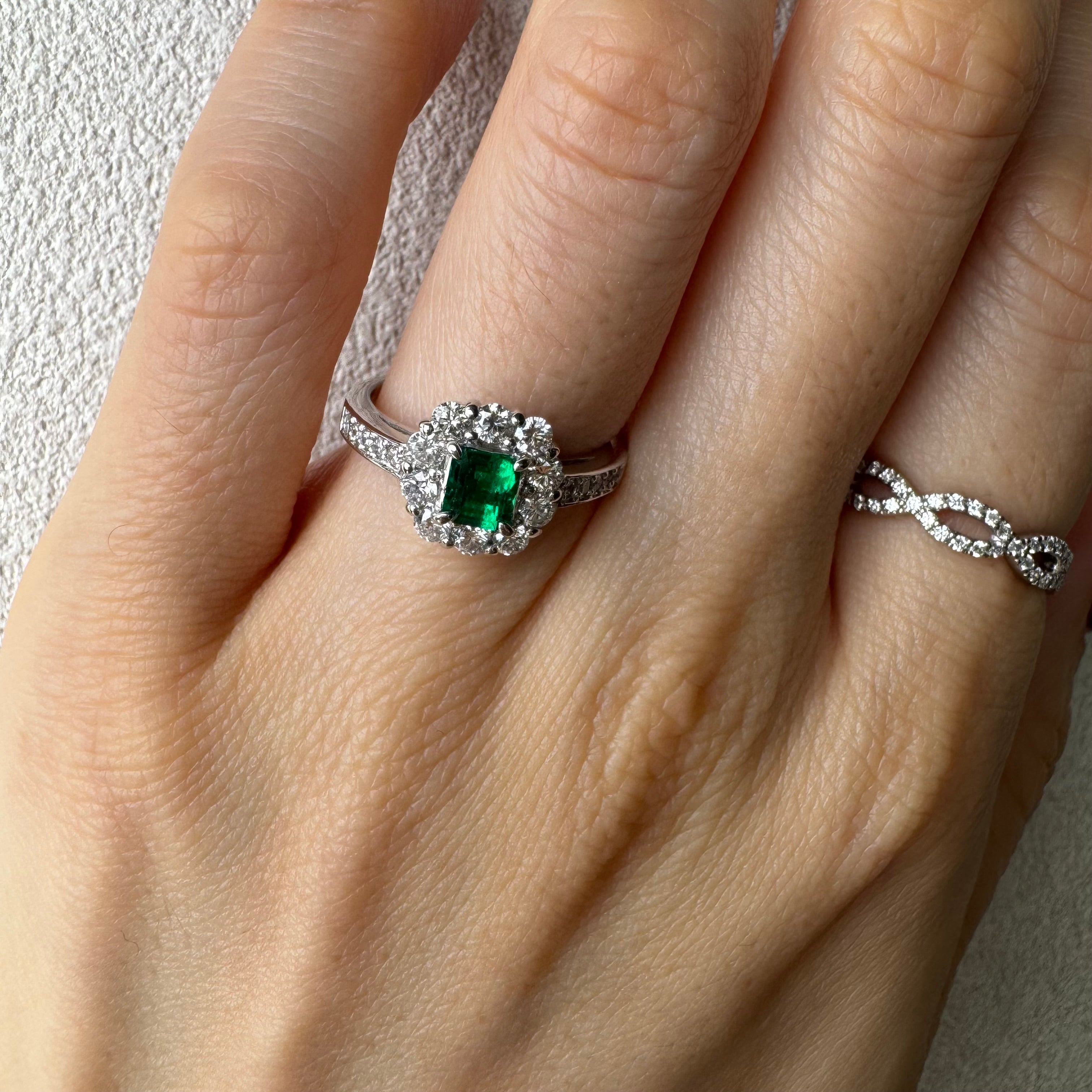 41［一点物］リング エメラルド 0.4ct前後 SQ PT