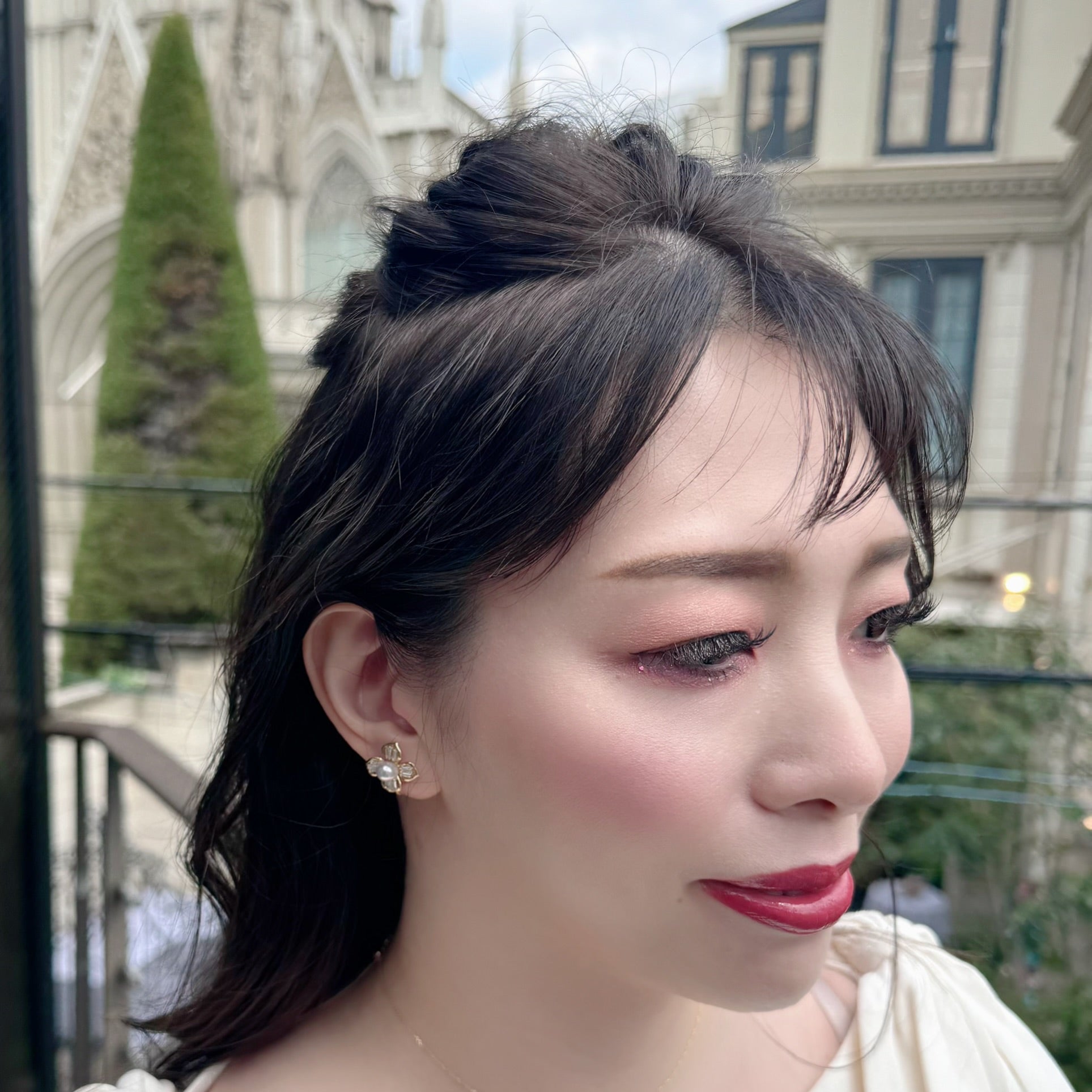 ［ポプリン］ピアス あこや6ミリ