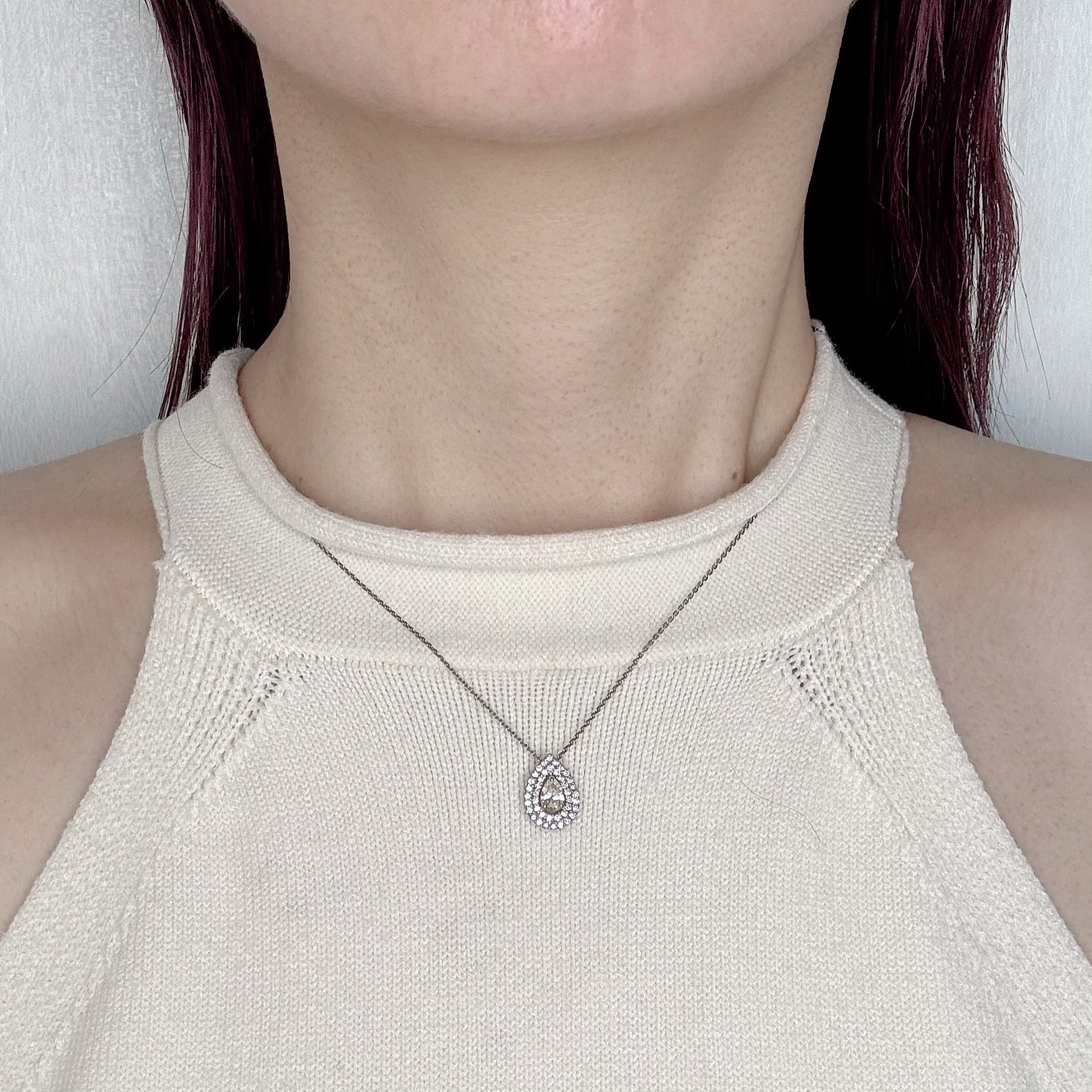 [ポワール］ネックレス ライトイエローダイヤ 0.3ct PS