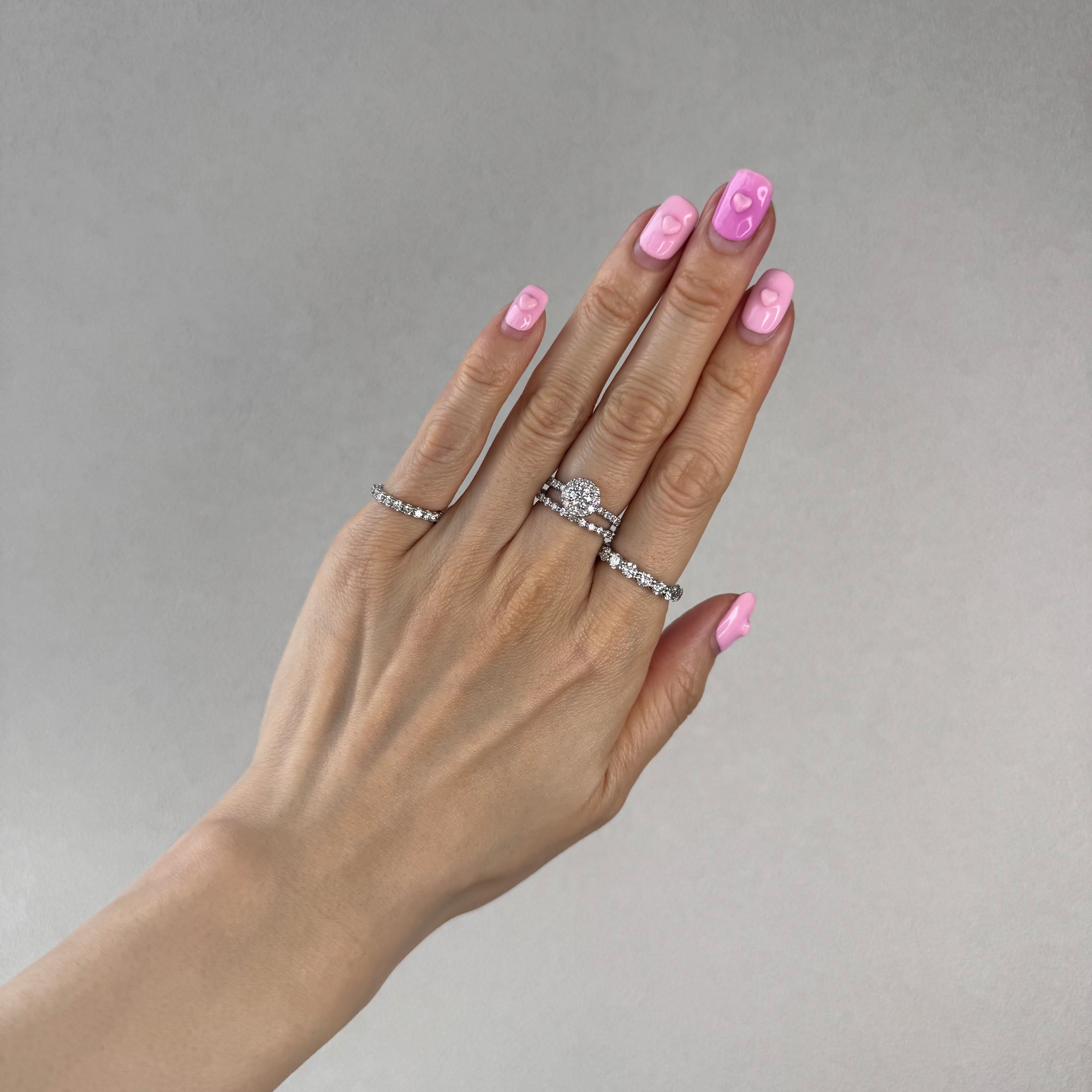 ［ポインターパヴェ］リング ダイヤ 中石0.3ct