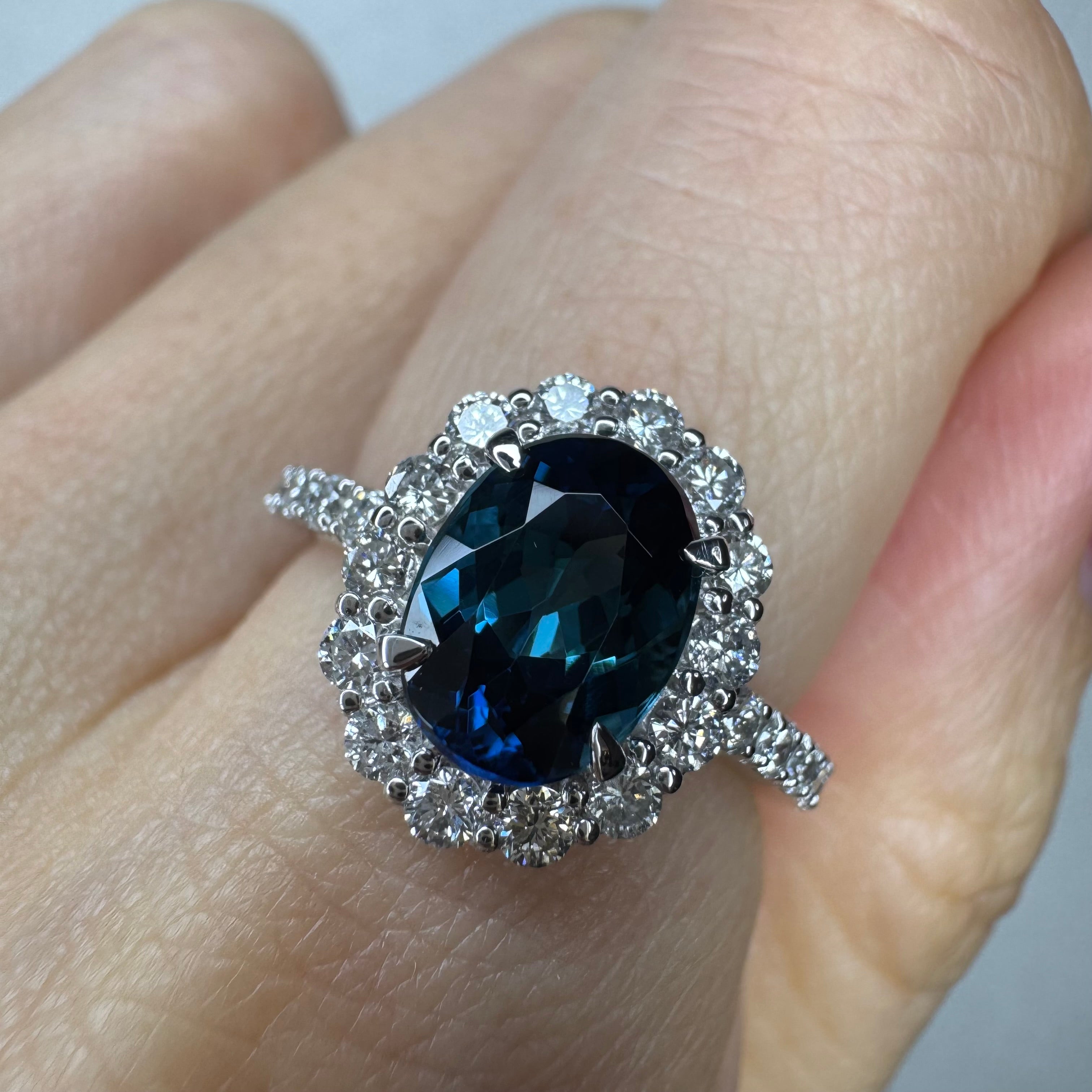 187［一点物］リング インディゴライトトルマリン 1.7ct前後 OV PT