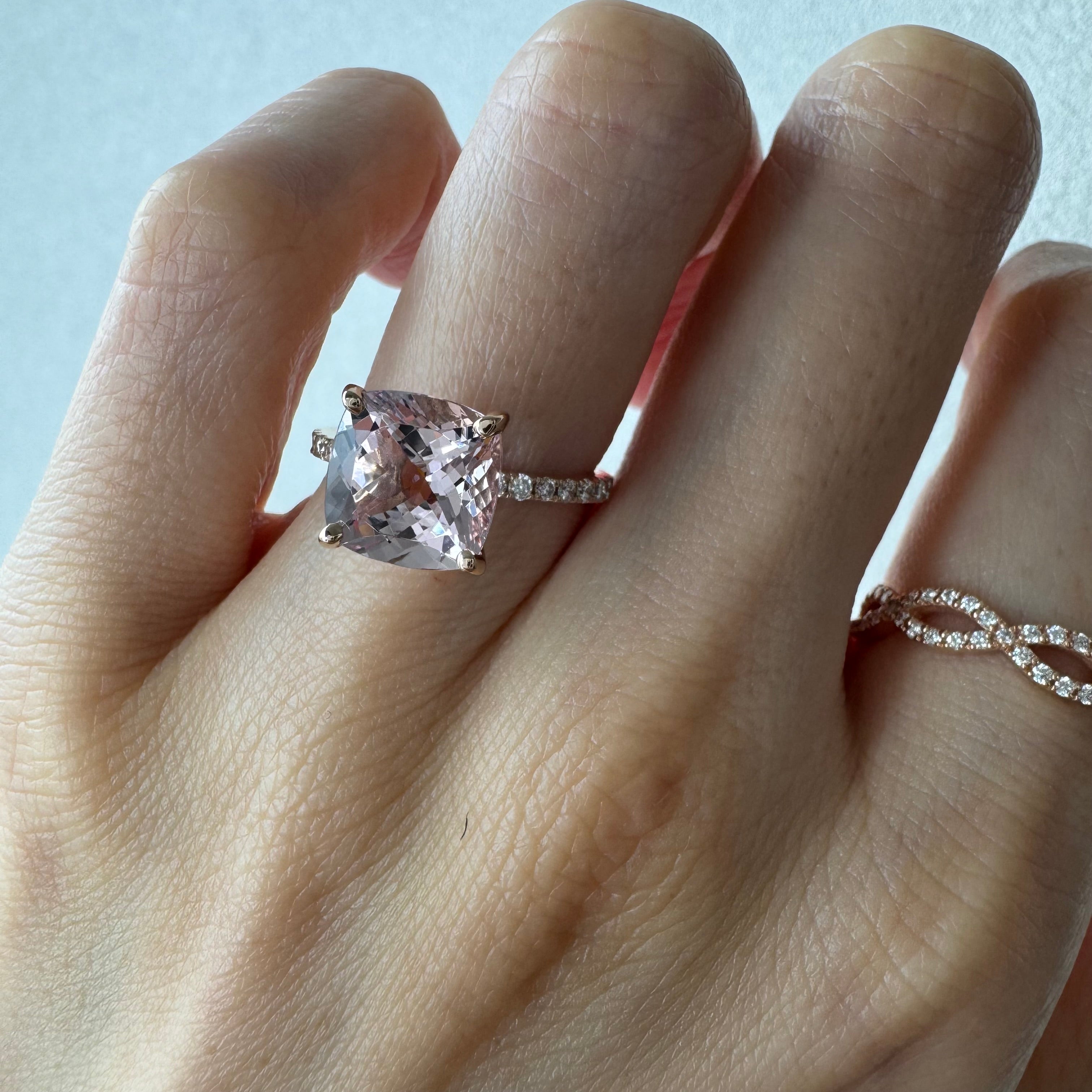 ［桃ごころ］リング モルガナイト