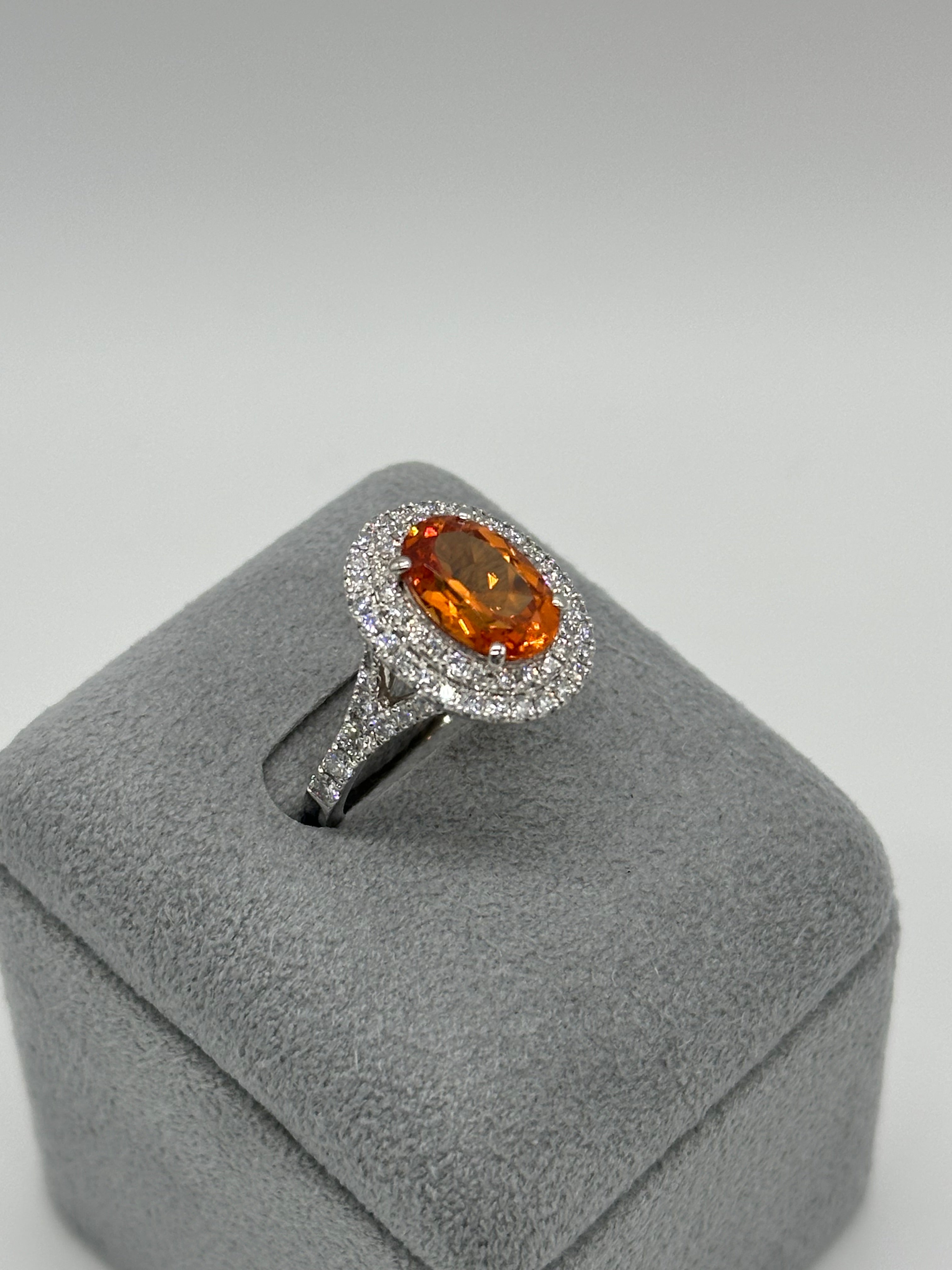 ［一点物] リング マンダリンガーネット 3.5ct前後 OV PT