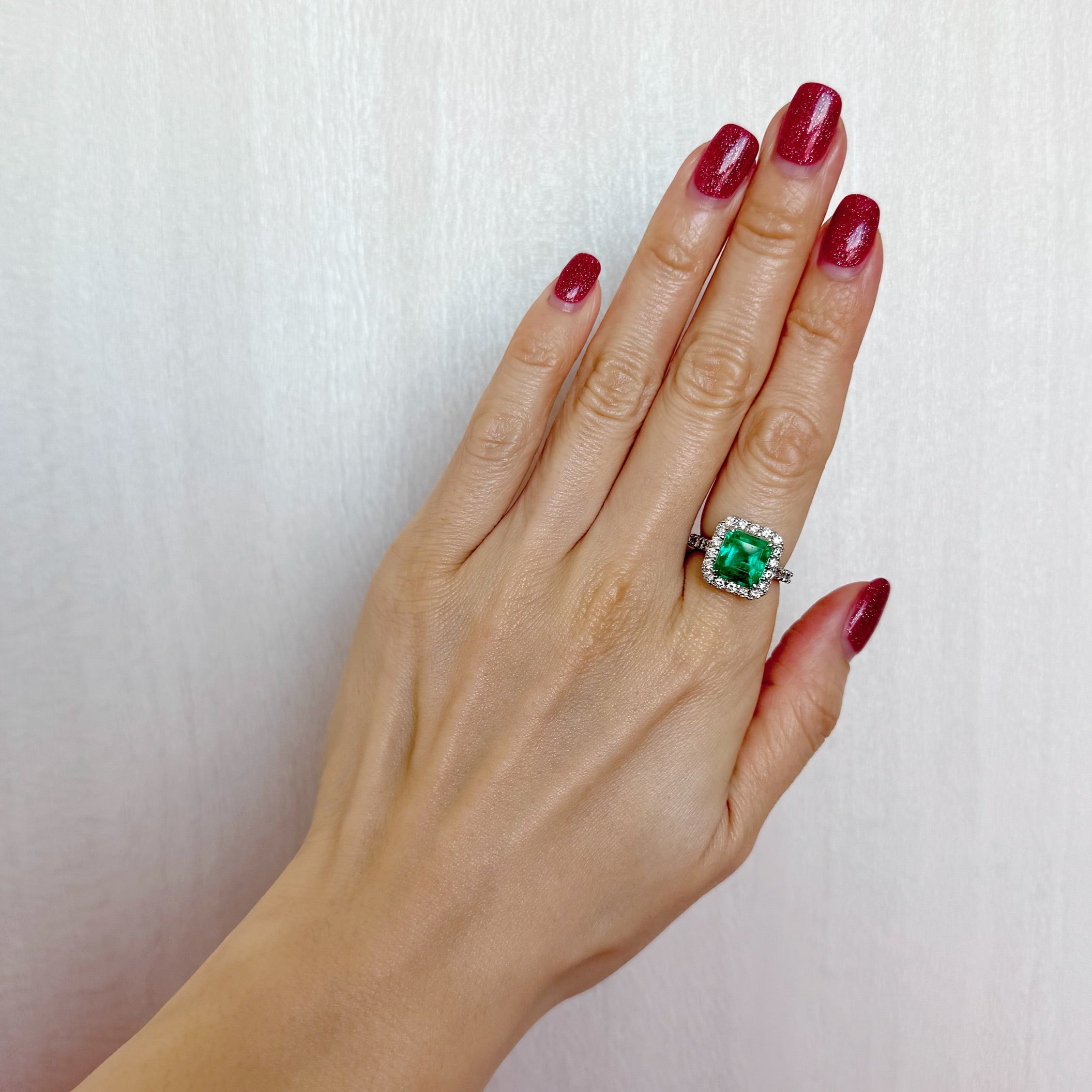 69［一点物］リング エメラルド 3ct SQ PT