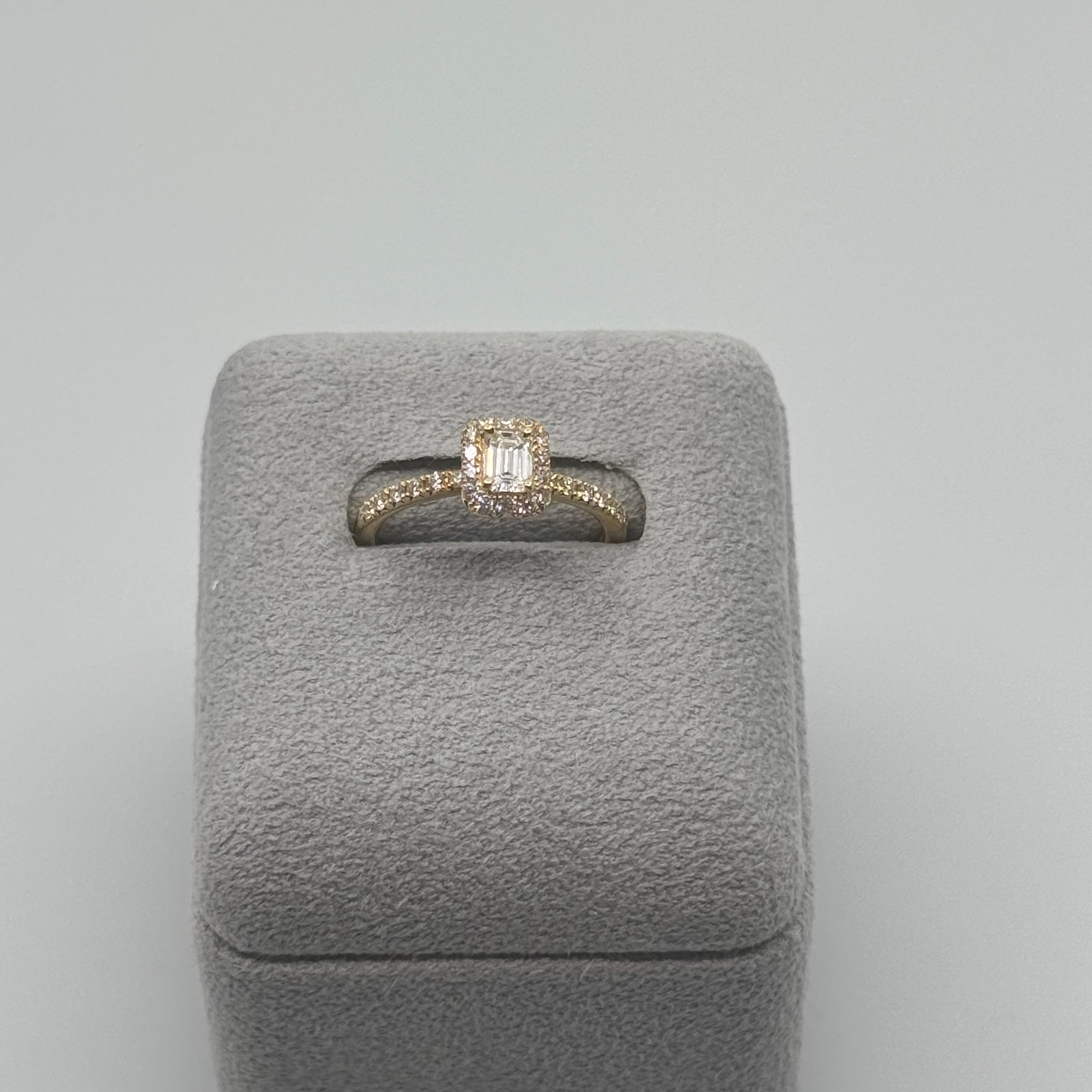 4［一点物/オルコスEM角］リング ダイヤ 0.3ct SQ PT K18YG