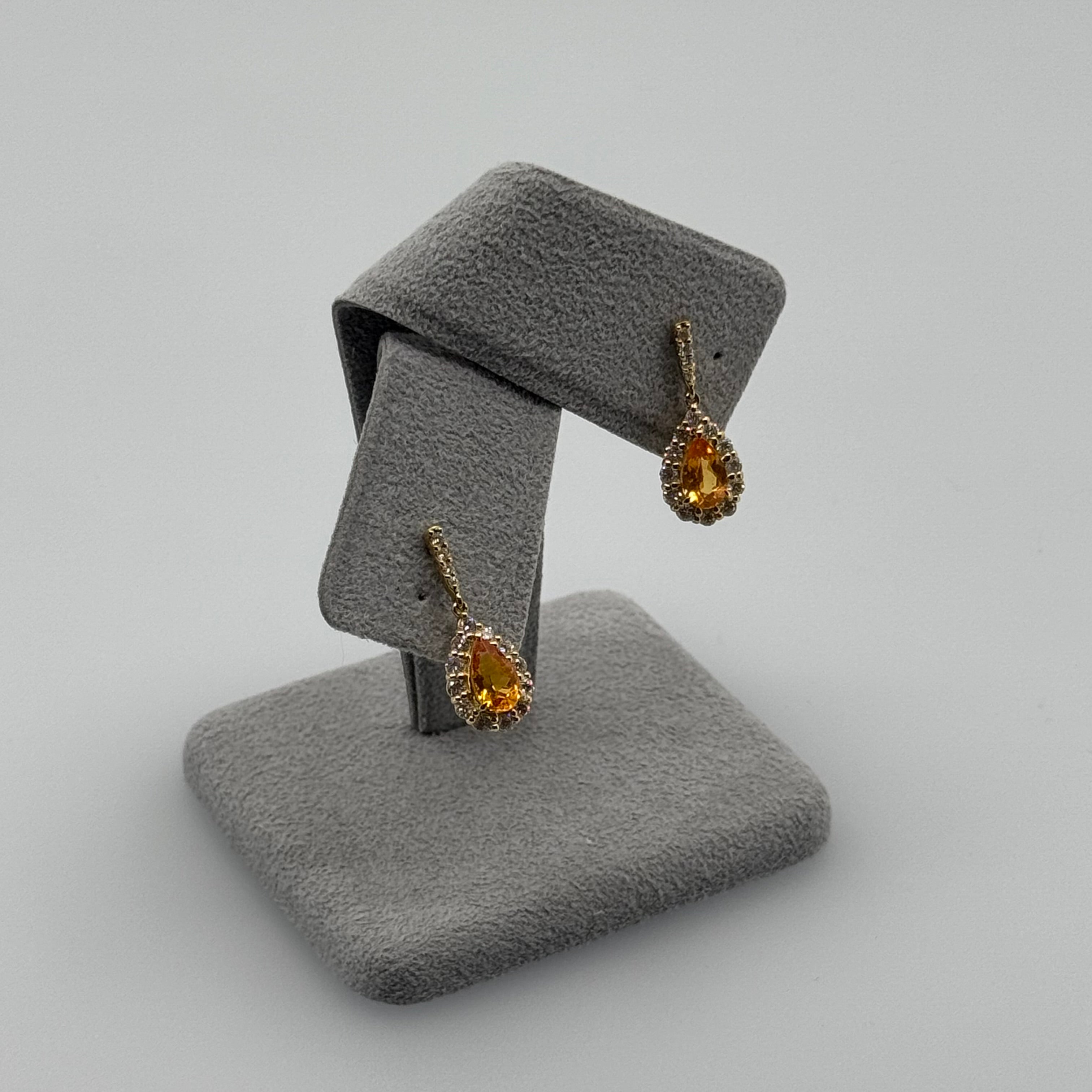 428［一点物］ピアス マンダリンガーネット 1.7ct PS