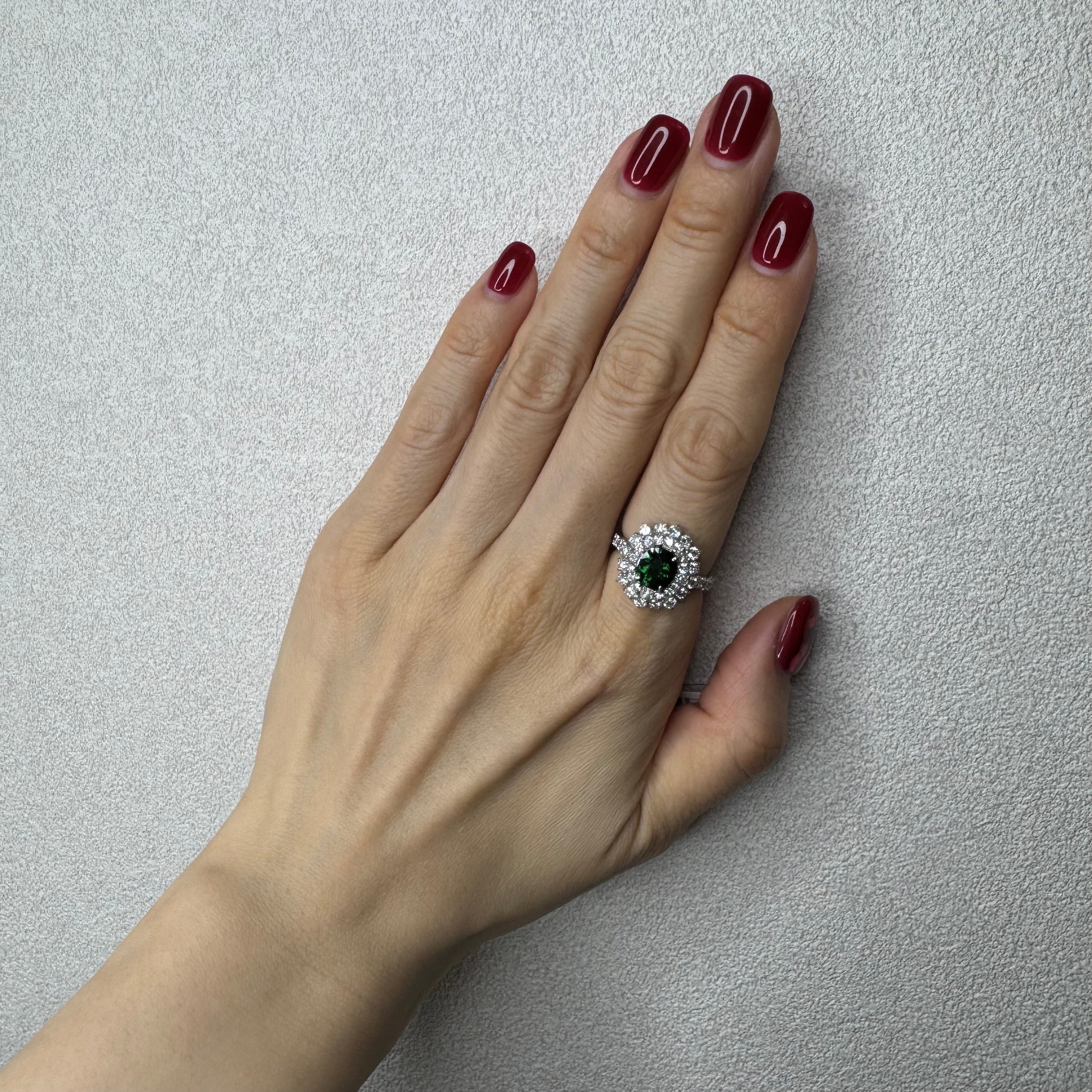 34.36.76.168［一点物］リング クリソベリル/トルマリン/クロムトルマリン 1ct UP OV PT