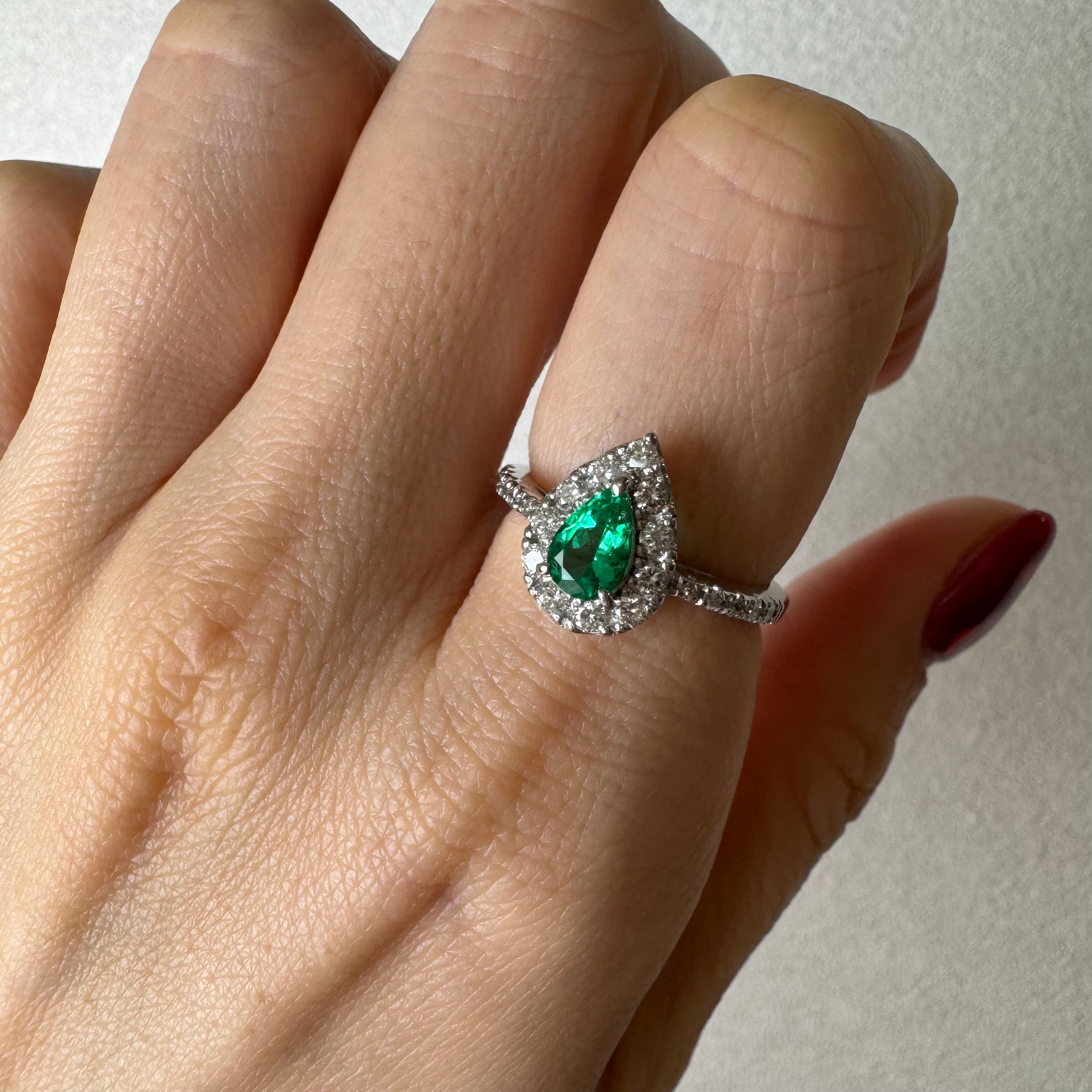 48［一点物］リング エメラルド 0.4ct前後 PS PT