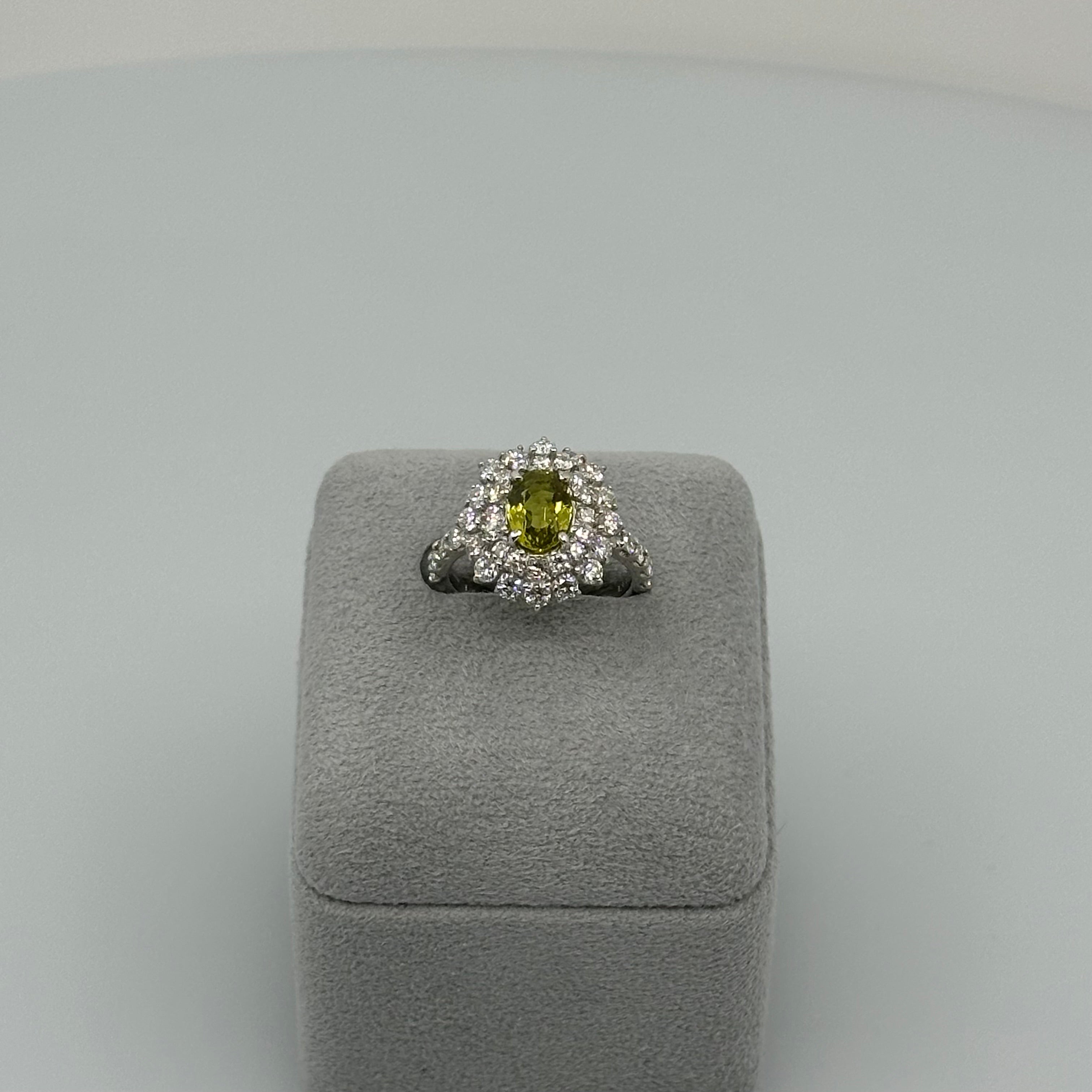 34.36.76.168［一点物］リング クリソベリル/トルマリン/クロムトルマリン 1ct UP OV PT