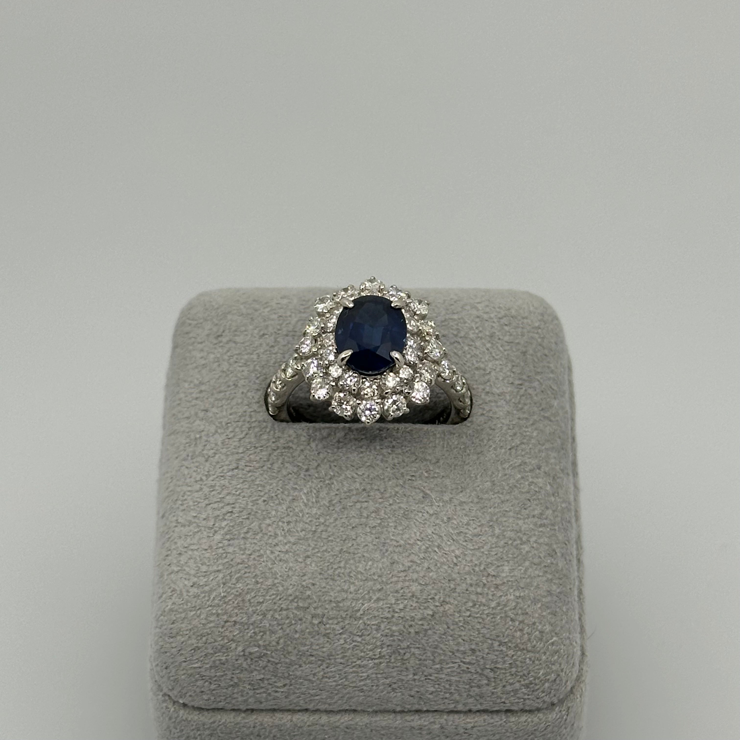 121［一点物］リング ブルーサファイア 2.2ct OV PT/YG