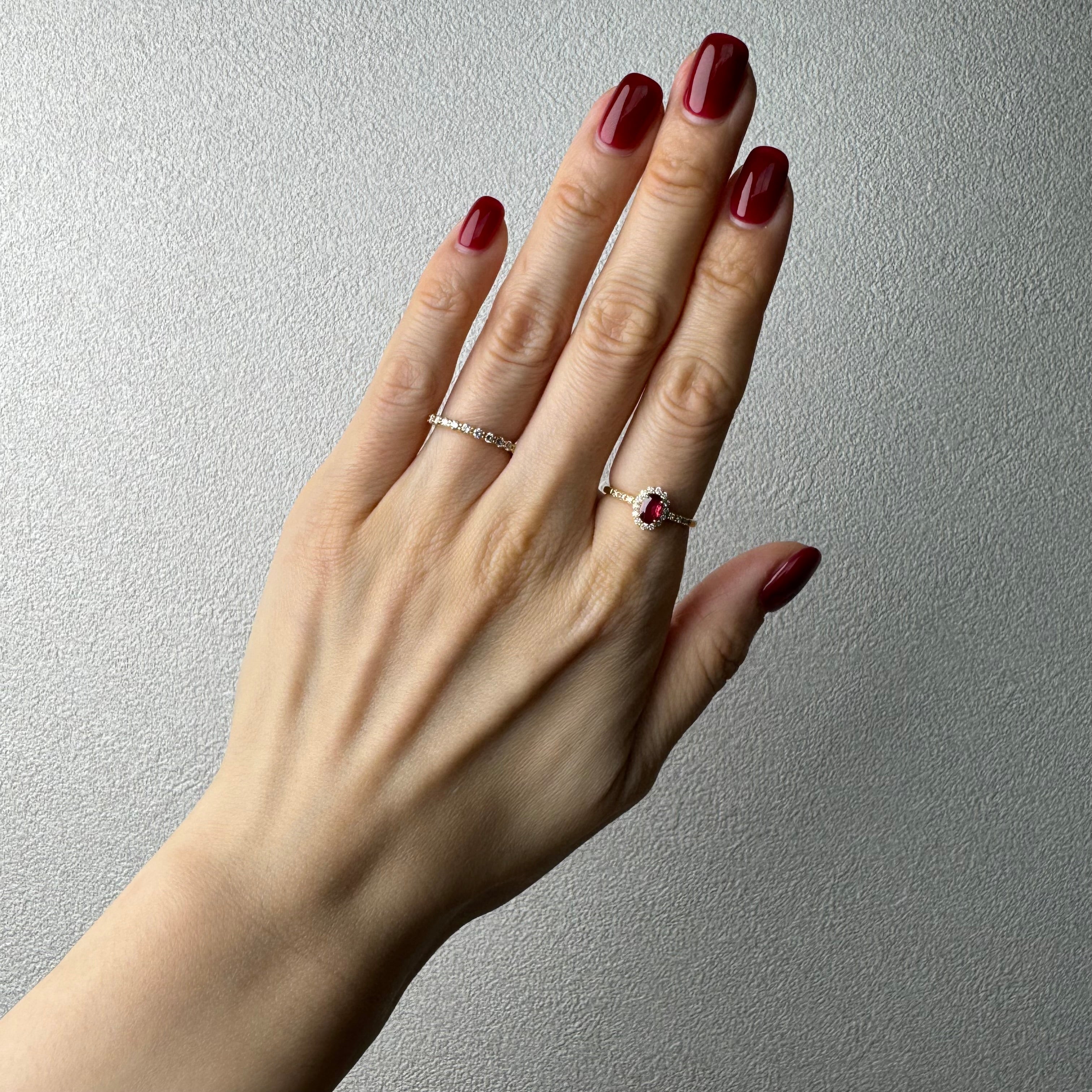 90［一点物］リング ルビー 0.4ct前後 OV K18YG