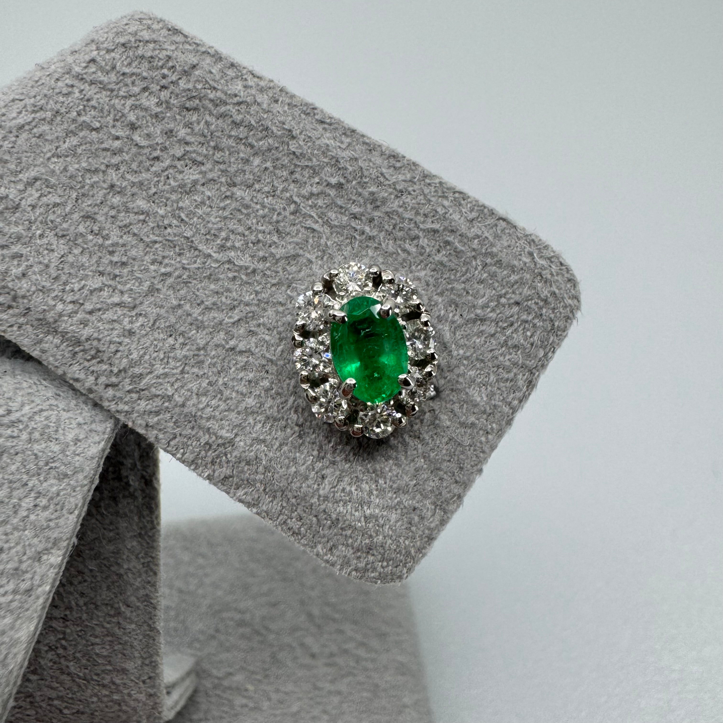 40［一点物］ピアス エメラルド 0.4ct×2 OV PT