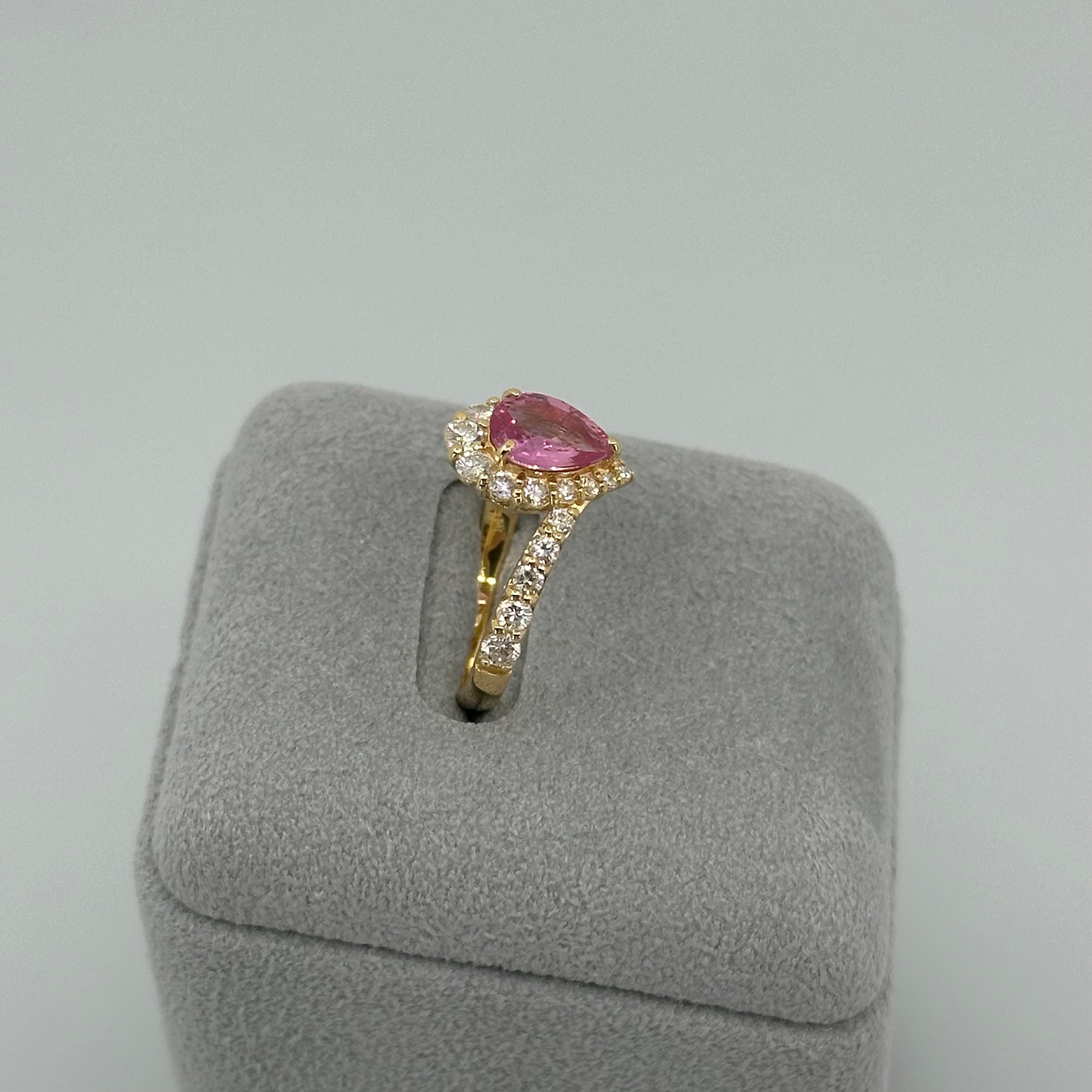 ［一点物］リング ピンクサファイア 1.1ct PS  K18YG