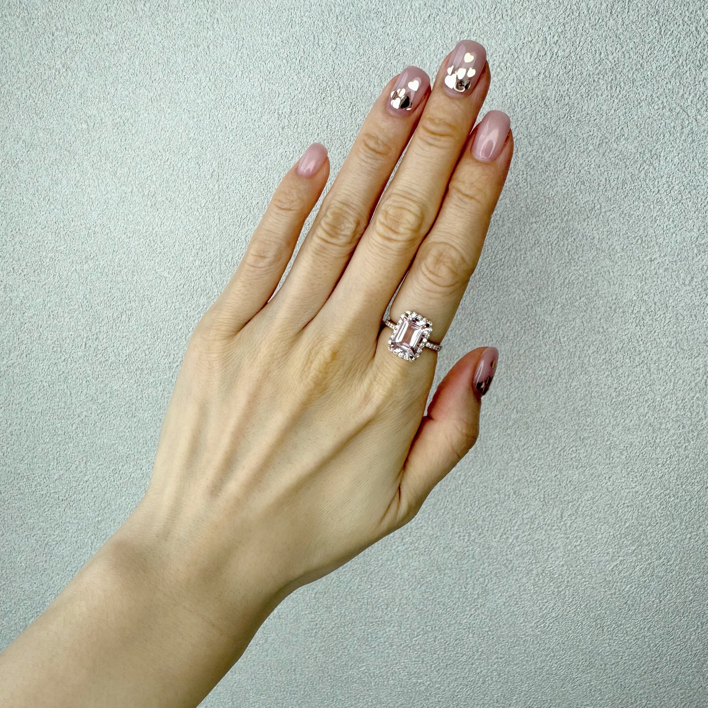 148［一点物］リング  モルガナイト 3.4ct OV PG