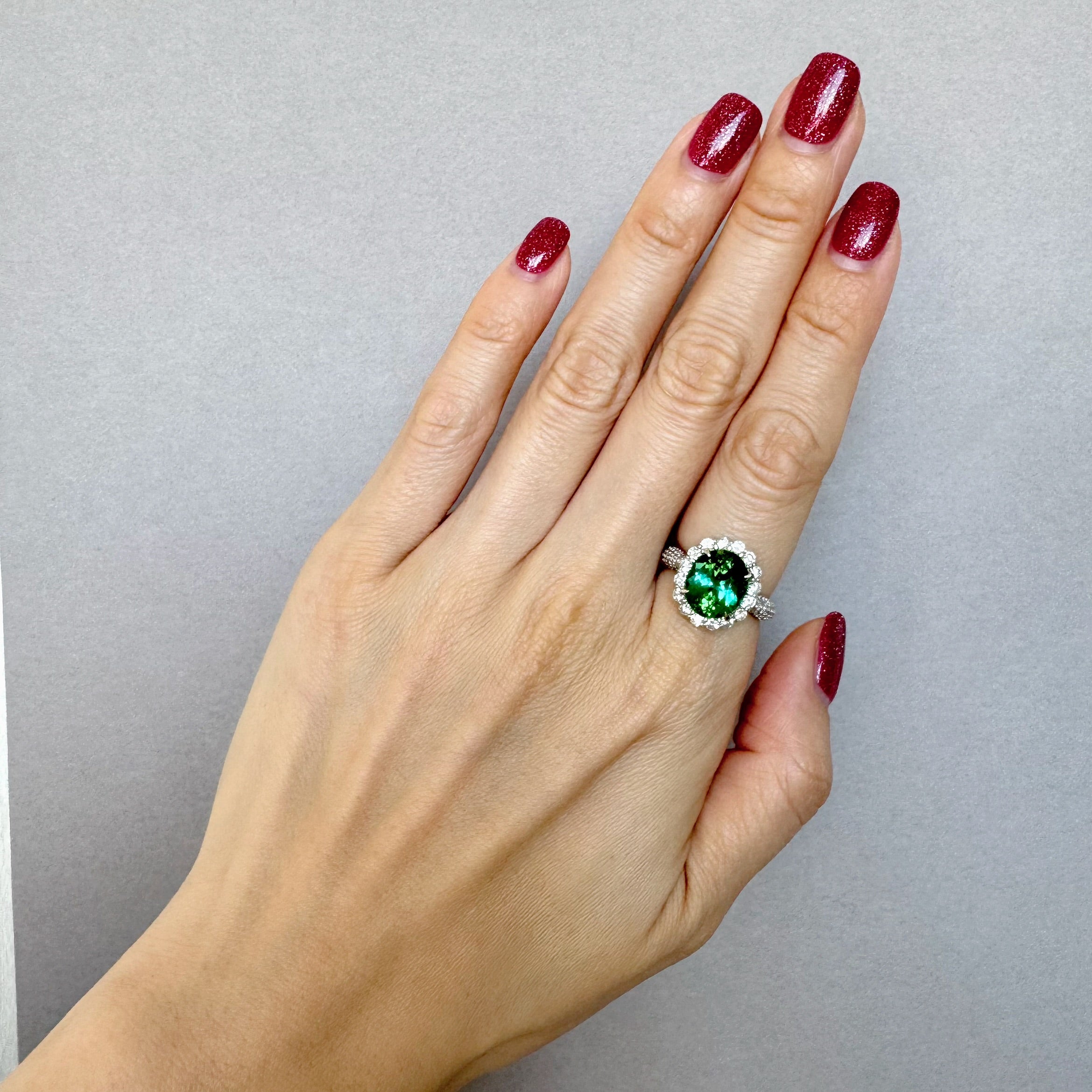 78［一点物］リング トルマリン 中石4.5ct前後 OV PT