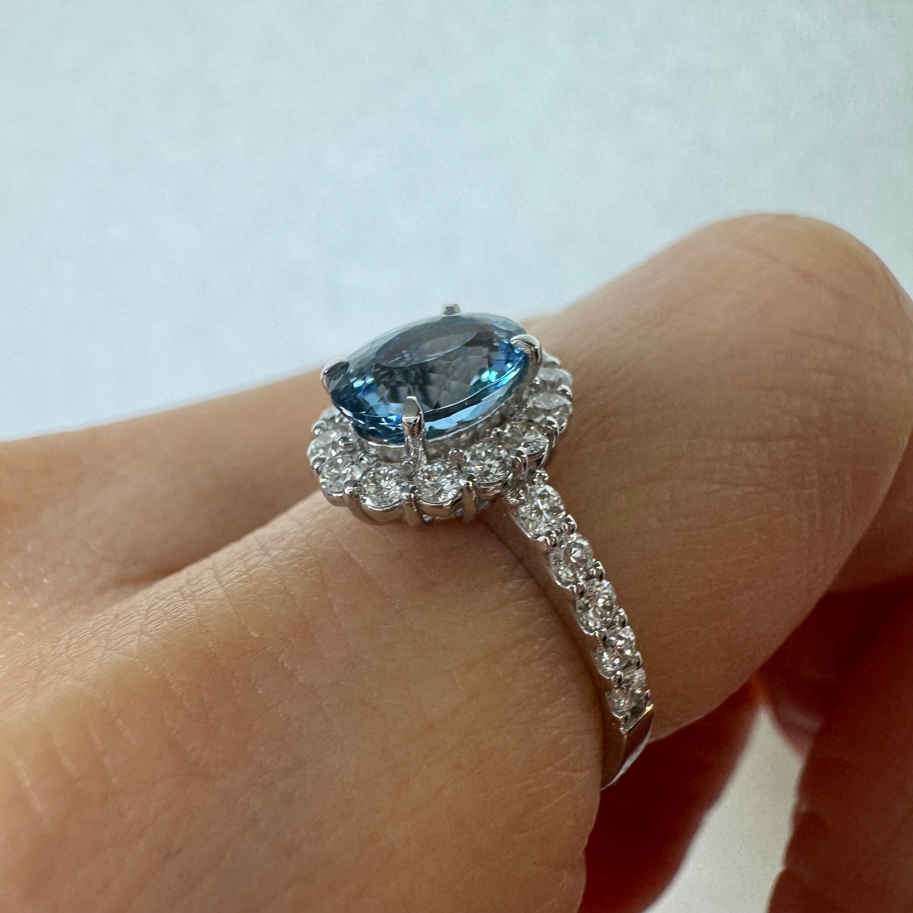 169［一点物］リング アクアマリン 1.3ct OV PT