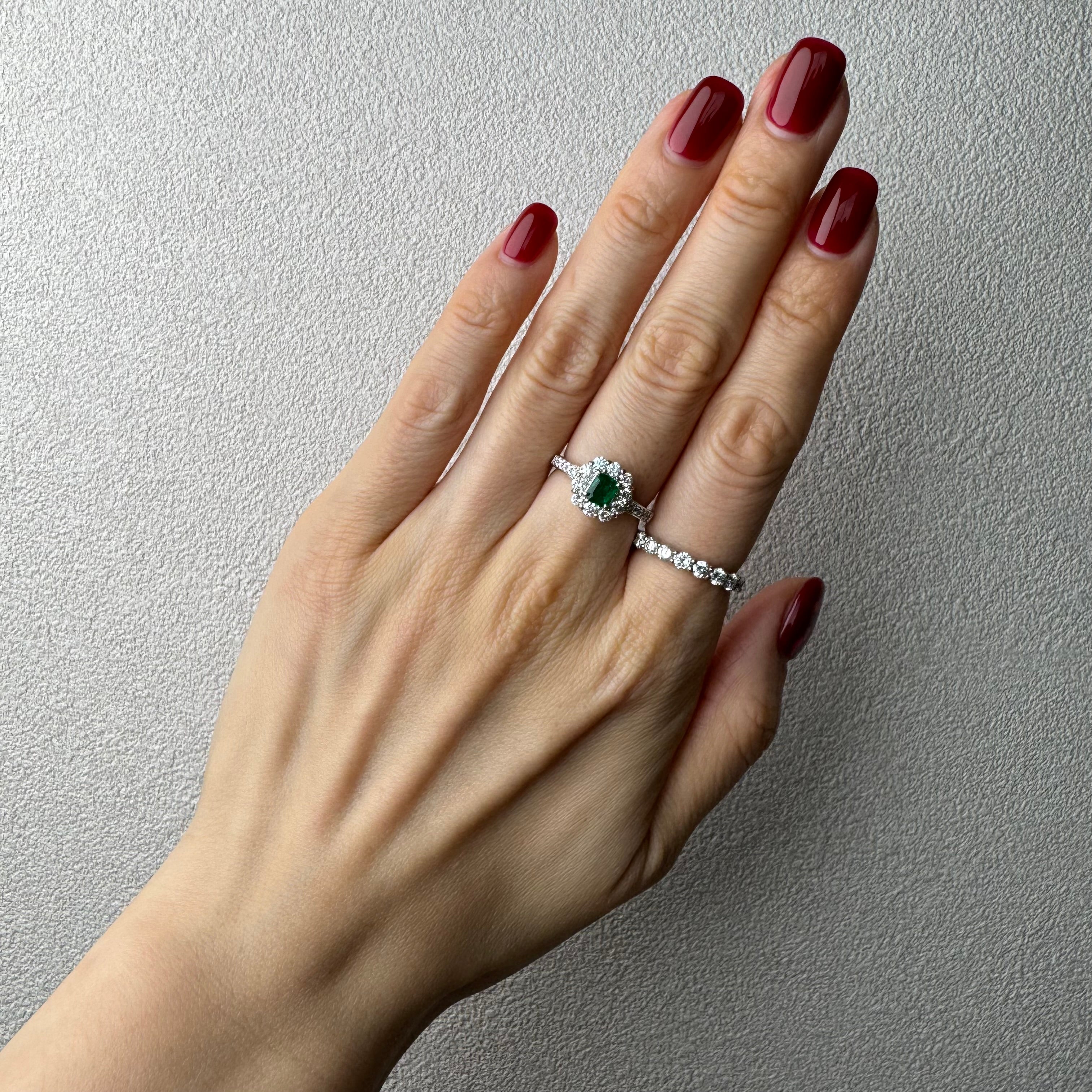 40［一点物］リング エメラルド 0.3ct前後 SQ PT