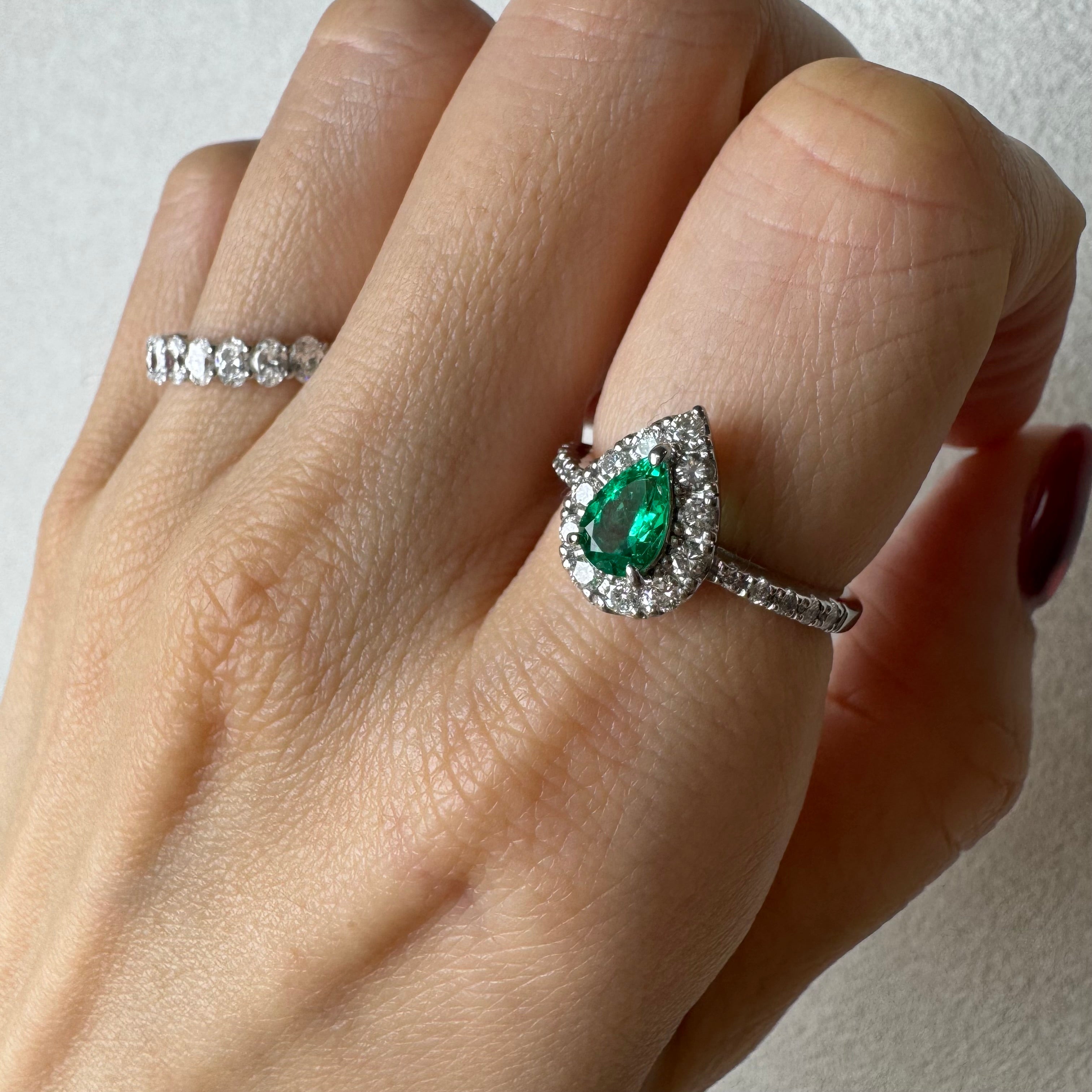 48［一点物］リング エメラルド 0.4ct前後 PS PT