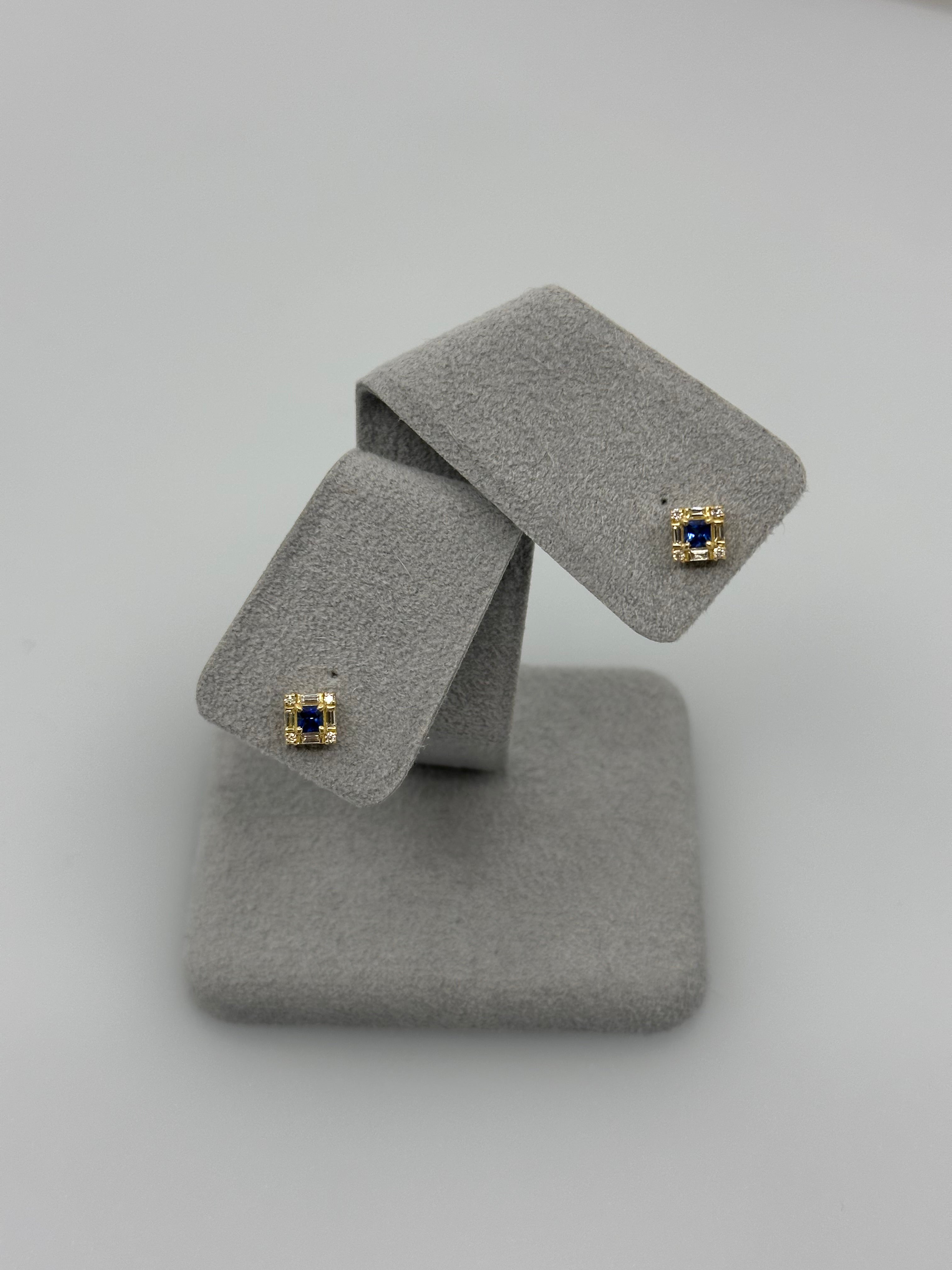 404［一点物］ピアス  ブルーサファイア 0.1ct×2 SQ