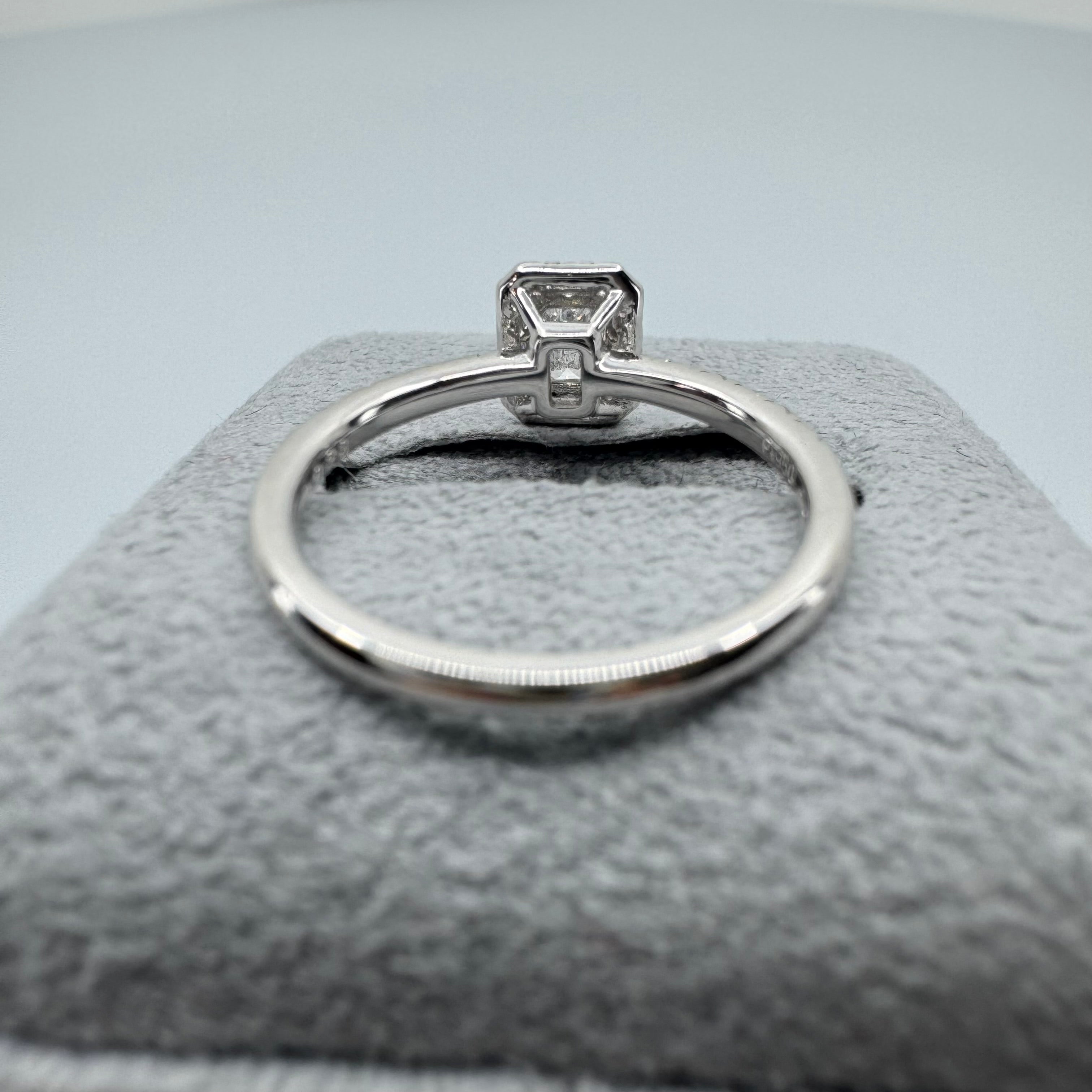 4［一点物/オルコスEM角］リング ダイヤ 0.3ct SQ PT K18YG