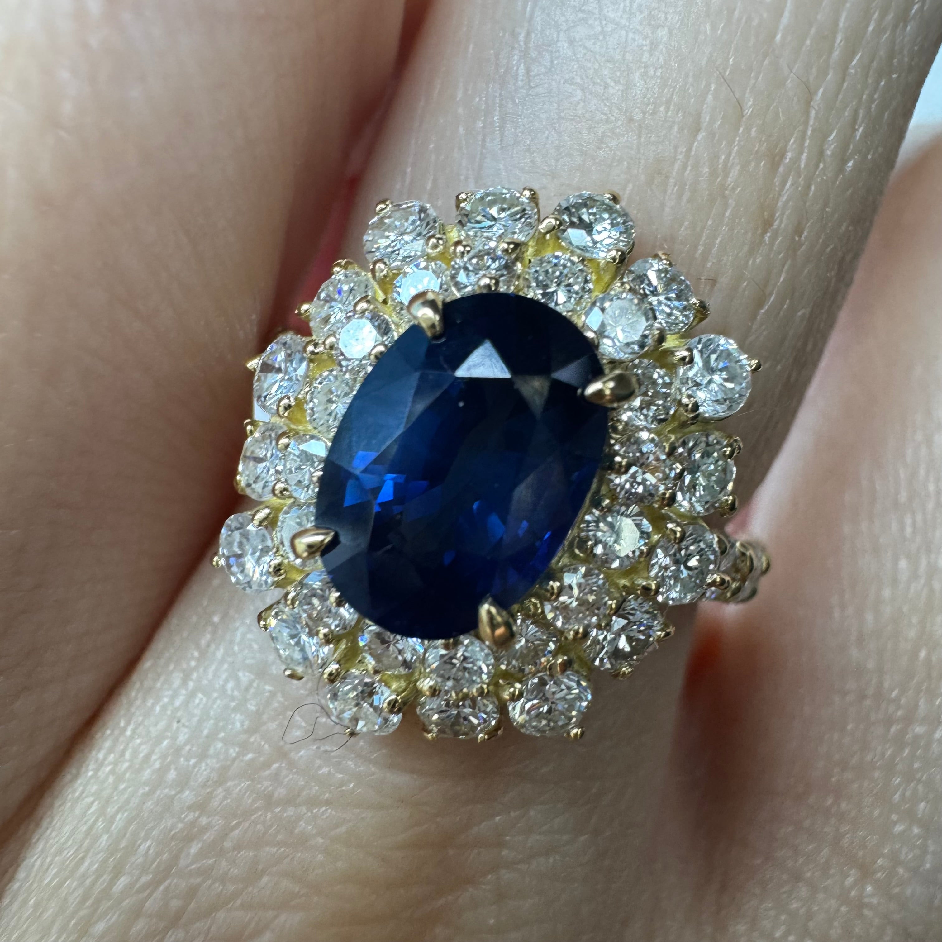 121［一点物］リング ブルーサファイア 2.2ct OV PT/YG