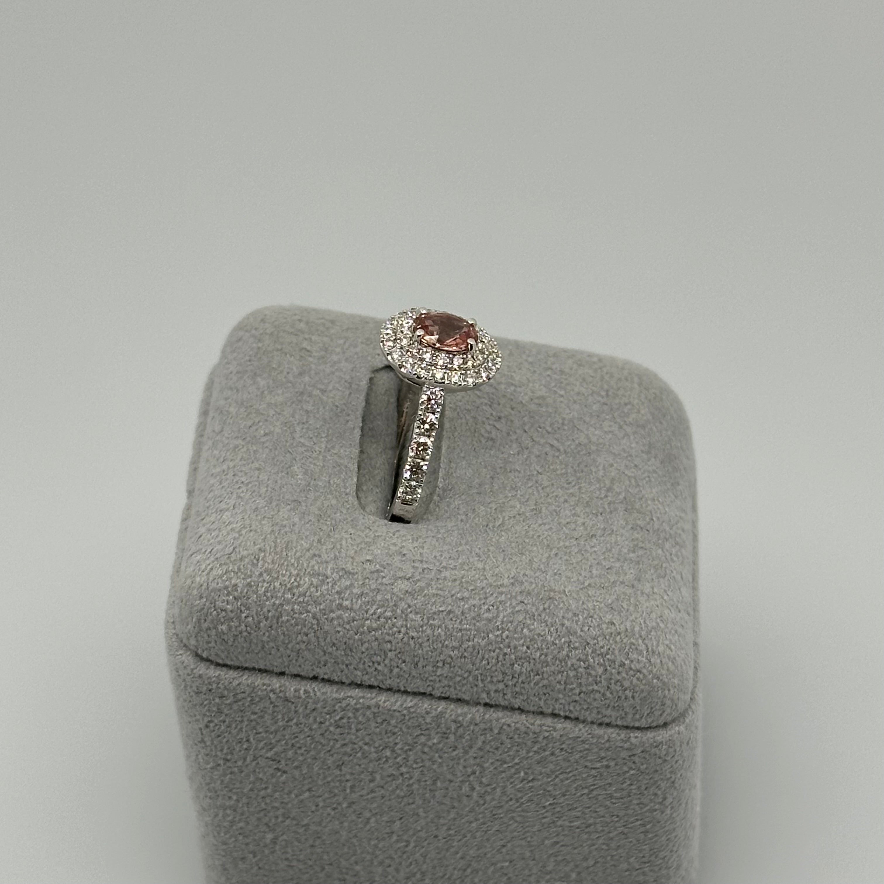 129［一点物］リング ノーヒート パパラチアサファイア 0.65ct OV PT