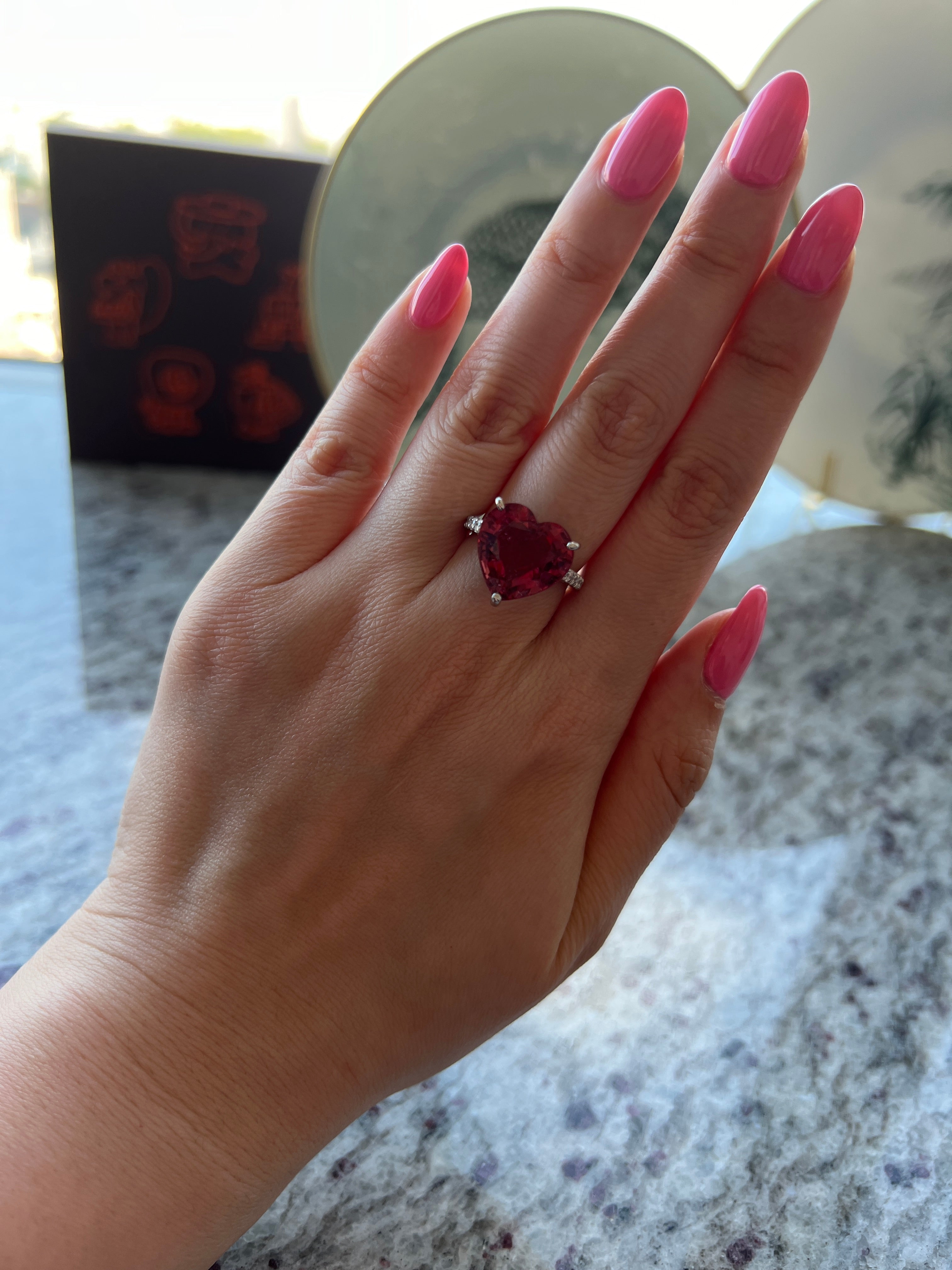 123-③ハートちゃん♡ピンクトルマリン 中石10ct前後 HS PT リング〜希少 彩子欲しい♡｜AYAKO SAKURAI（櫻井 彩子（サクライ アヤコ））公式通販サイト