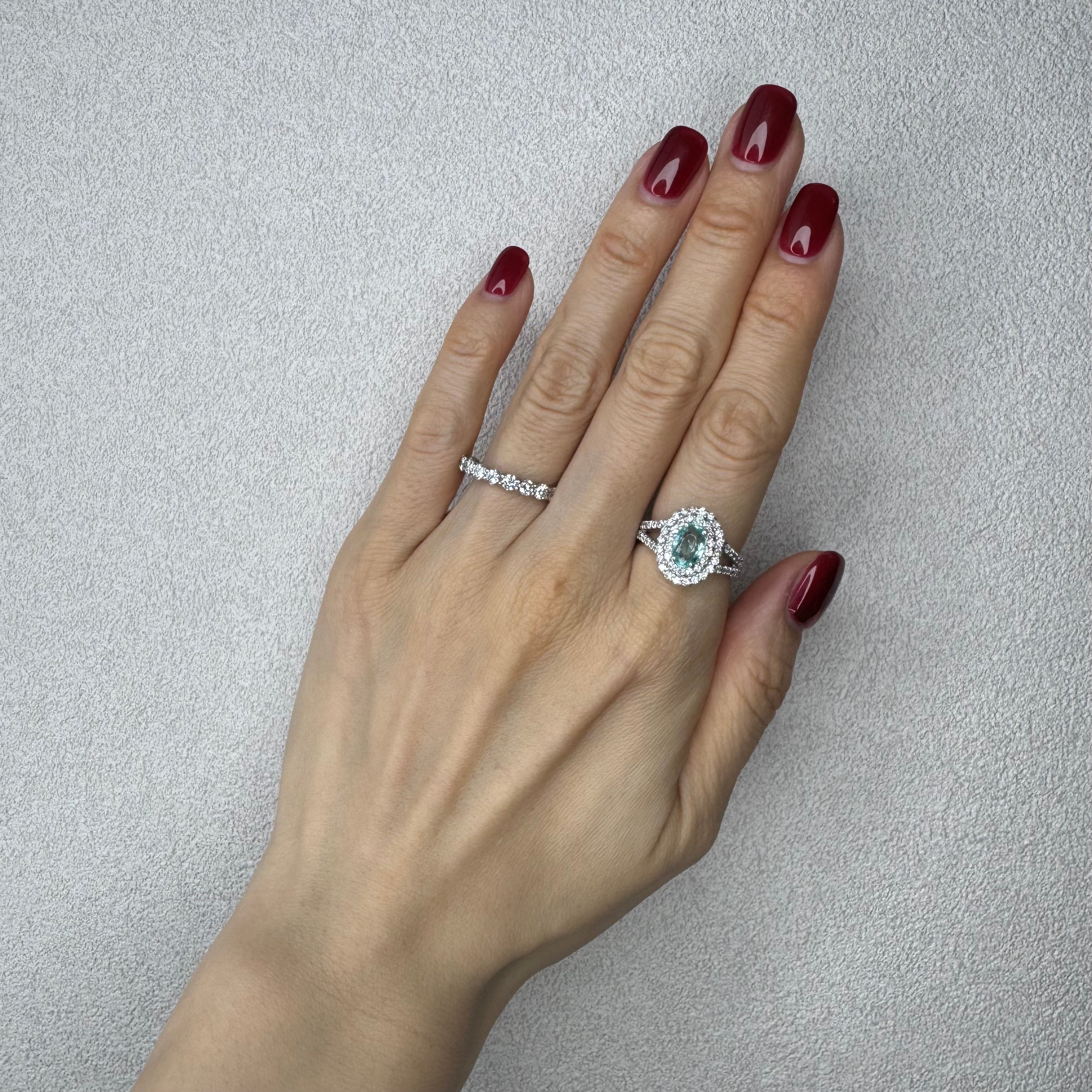 161［一点物］リング パライバトルマリン 0.7ct前後 OV PT