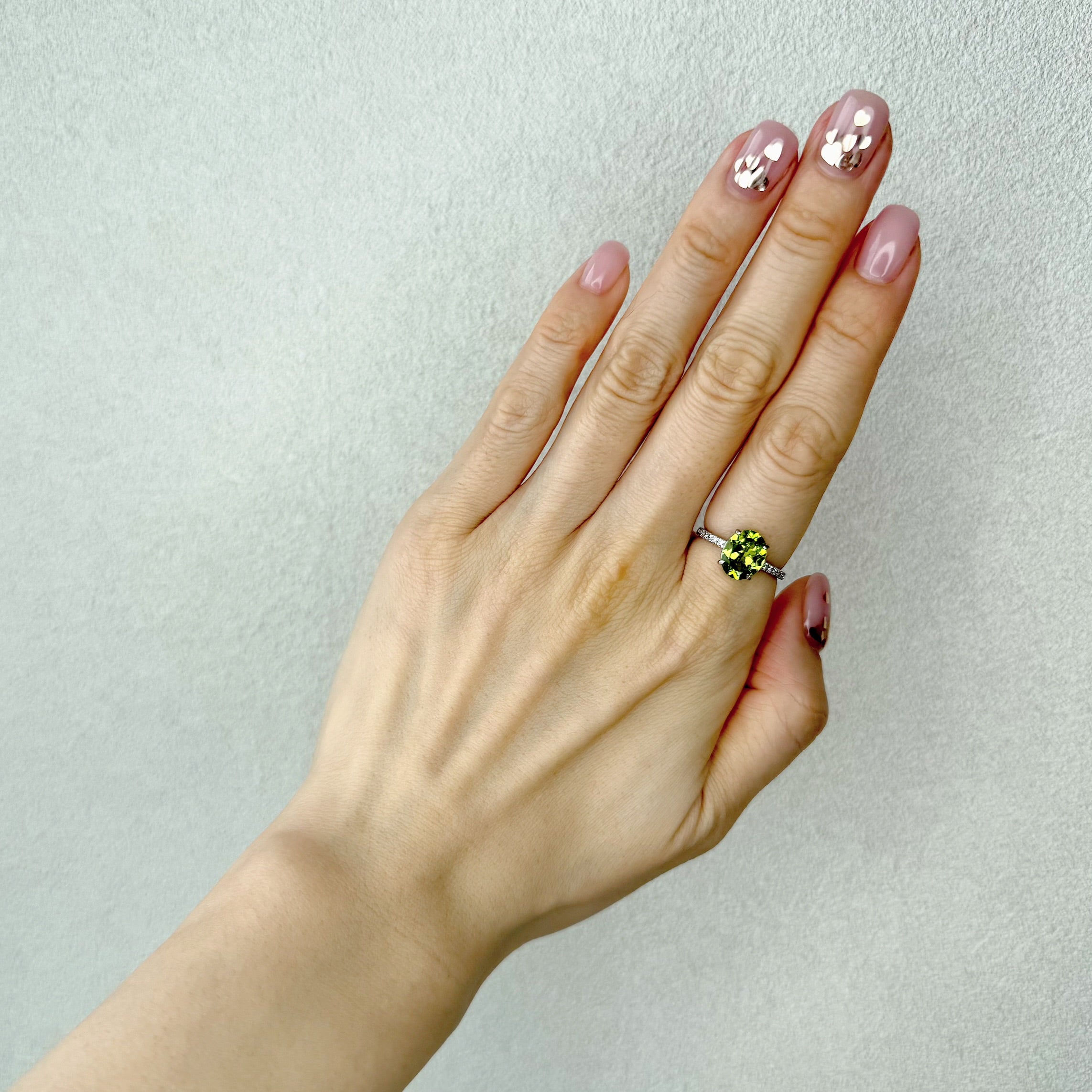 181［一点物］リング ペリドット 2ct OV PT