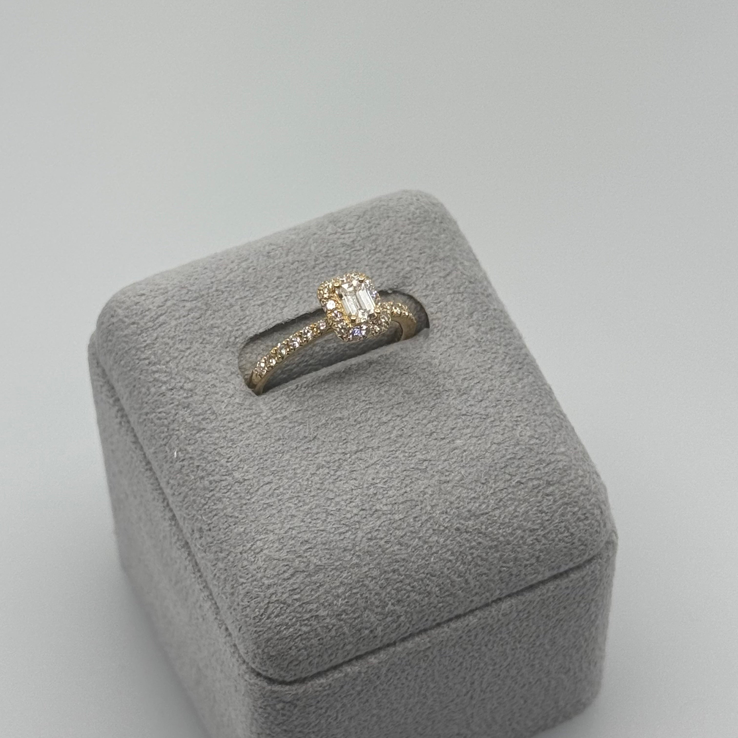 4［一点物/オルコスEM角］リング ダイヤ 0.3ct SQ PT K18YG