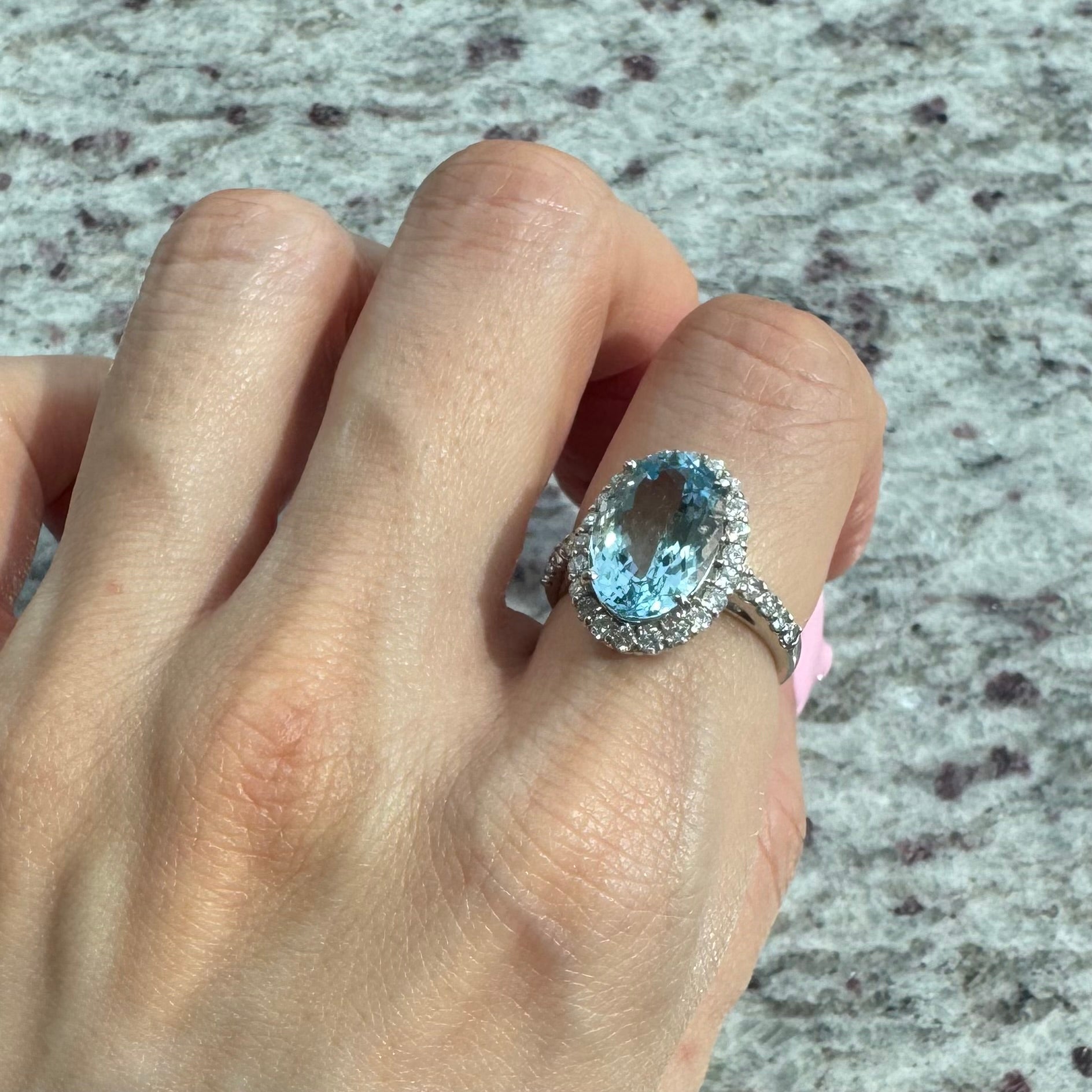 ［カリソン］リング アクアマリン 4ct前後 OV