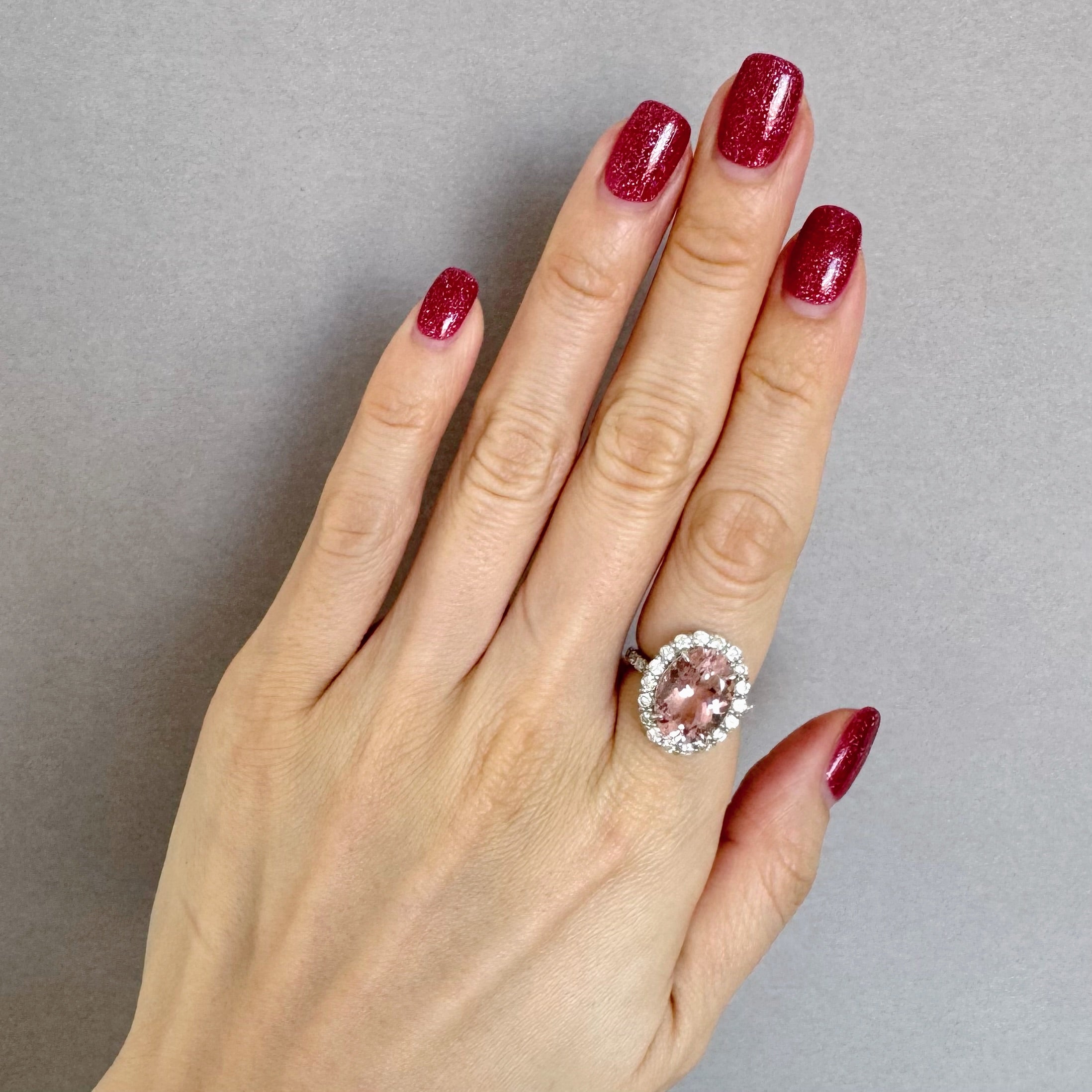 146［一点物］リング モルガナイト 中石5.3ct OV PT