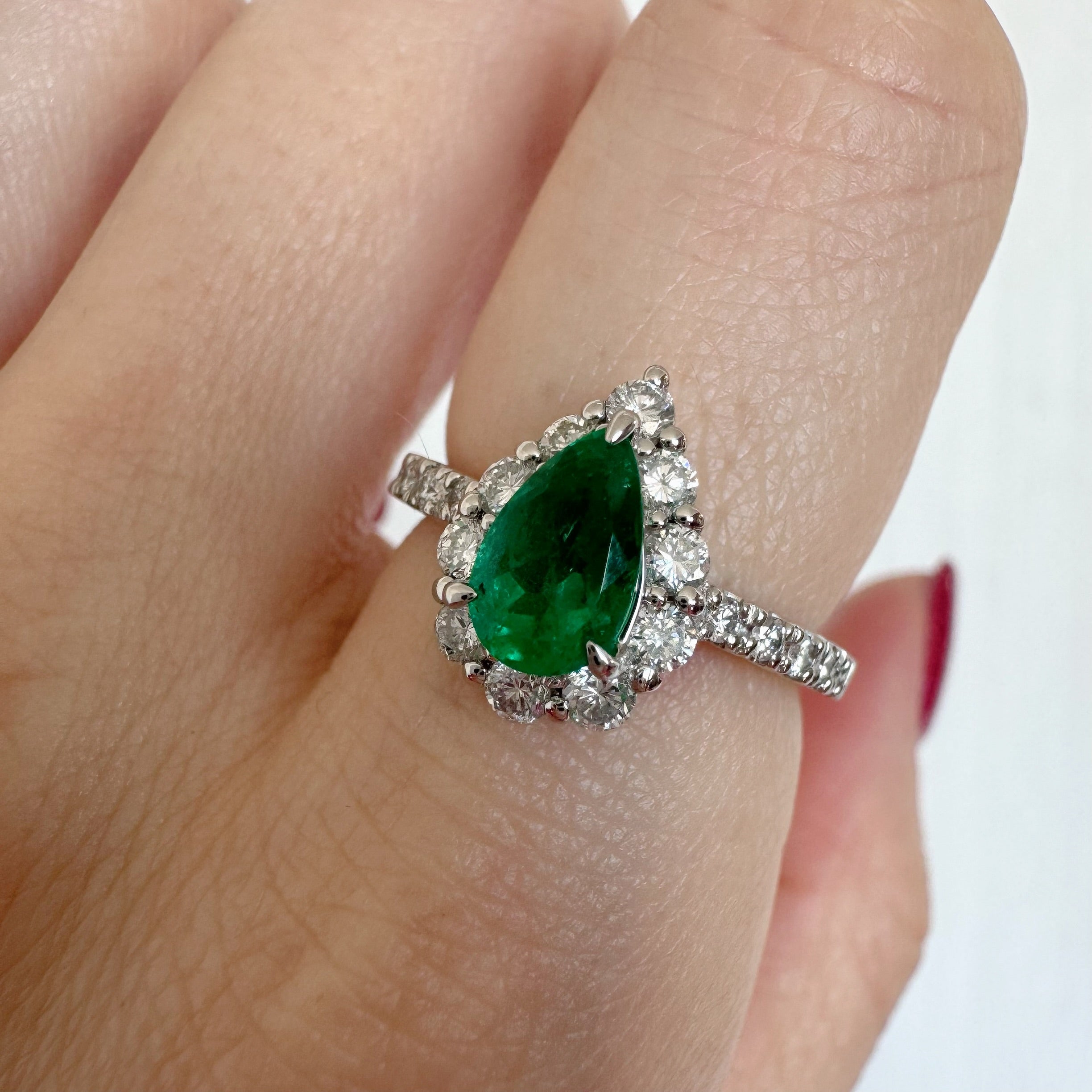 71［一点物］リング エメラルド 0.8ct PS PT