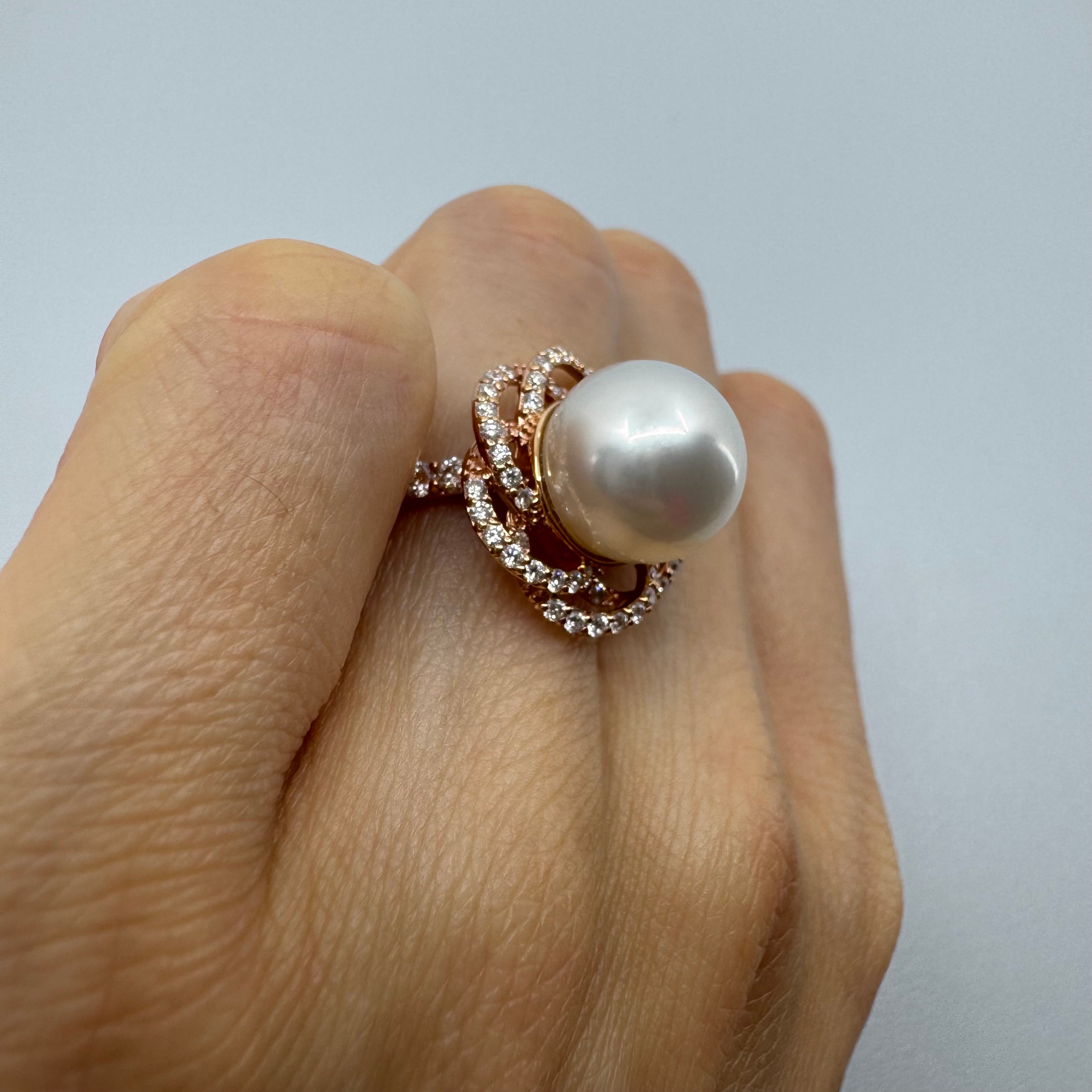 ［白椿］リング 南洋真珠11mm