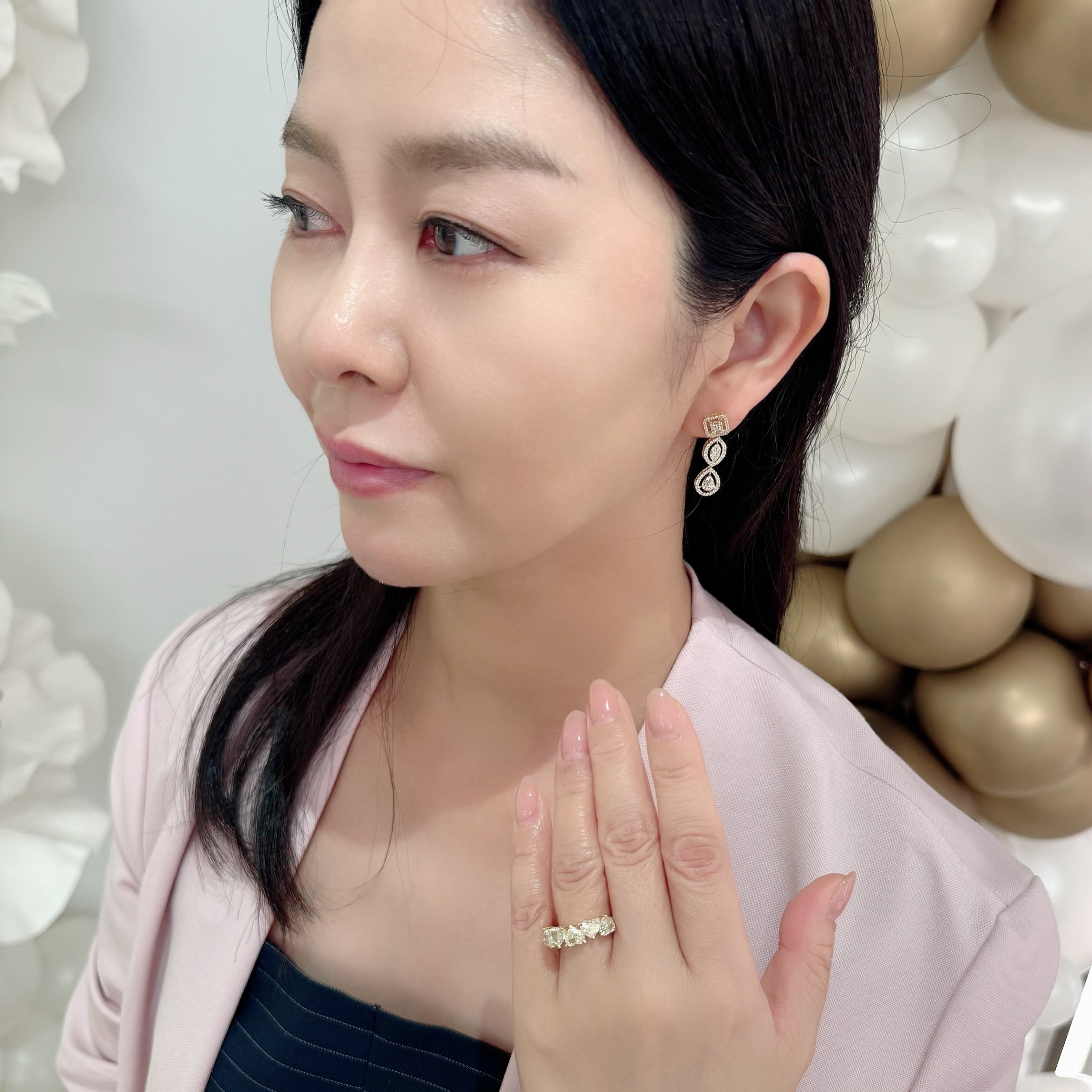 ［アメリインフィニティ］リング ダイヤ 1pc0.5ct×5pc HS YG